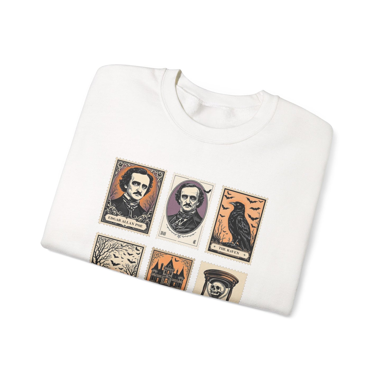 Edgar Allan Poe Sweatshirt The Raven Nevermore Gothic Horror Sweater Dark Academia Macabre Halloween Gift for Book Lovers Birthday Christmas Sweatshirt Printify