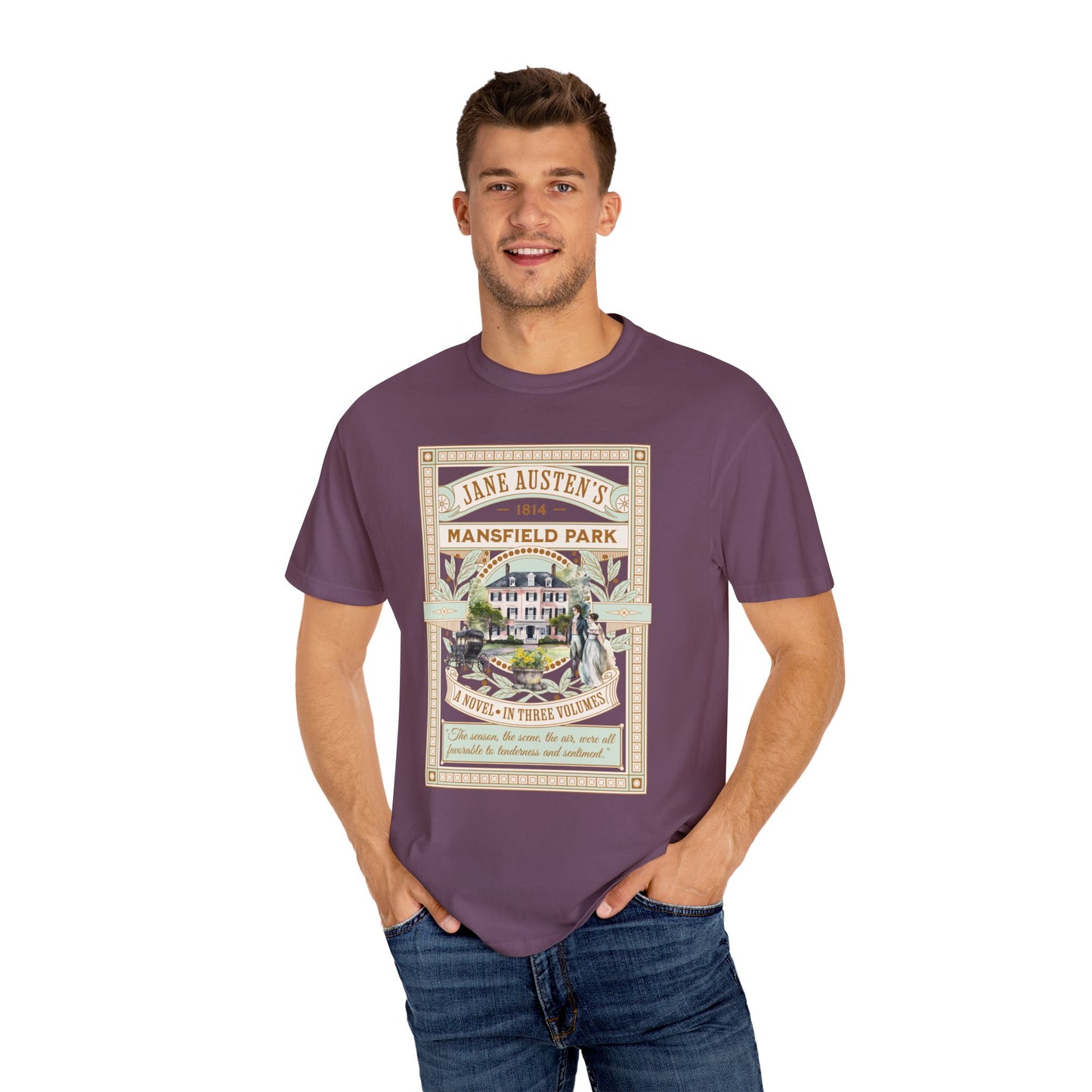 Jane Austen T- Shirt, Mansfield Park Historical Romance Comfort Colors Tee, Bookish Literary Jane Austen Fan Art Gift for Her Bookclub Shirt T-Shirt Printify