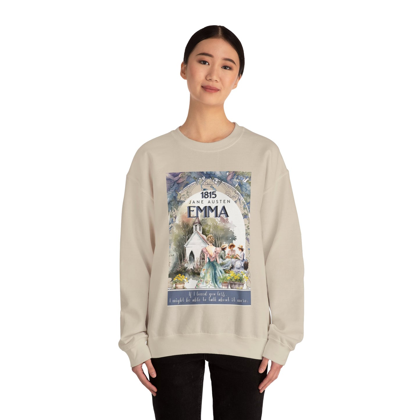 Jane Austen Sweatshirt, Emma Historical Romance Sweater, Bookish Literary Jane Austen Fan Art Gift, Gift for Her, Bookclub Shirt Sweatshirt Printify