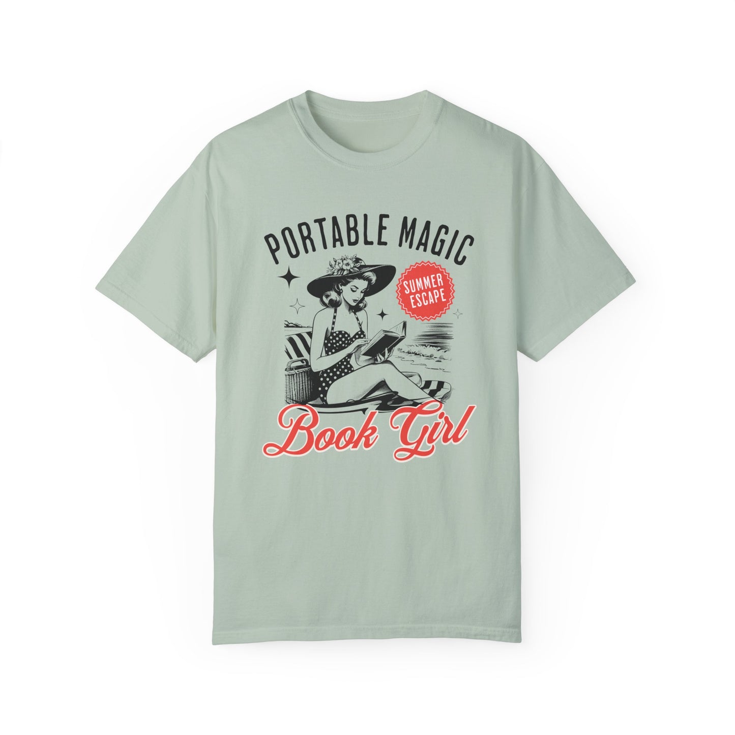 Portable Magic Book TShirt Retro Book Girl Summer Shirt Reader Lover Beach Bookish Gift For Vacation Romance Fantasy Reader Book Club Gifts T-Shirt Printify