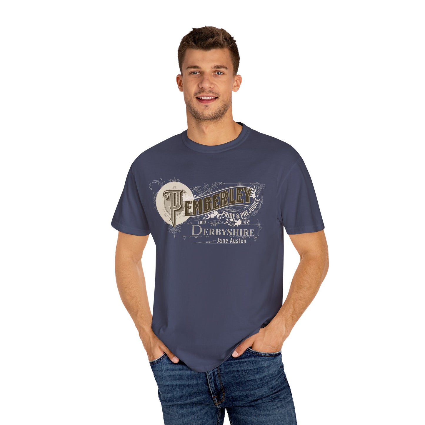 Pemberley TShirt Jane Austen Shirt Pride And Prejudice Gift For Jane Austen Fan Bookish Bookclub Gift Pemberly Derbyshire Fitzwilliam Darcy T-Shirt Printify