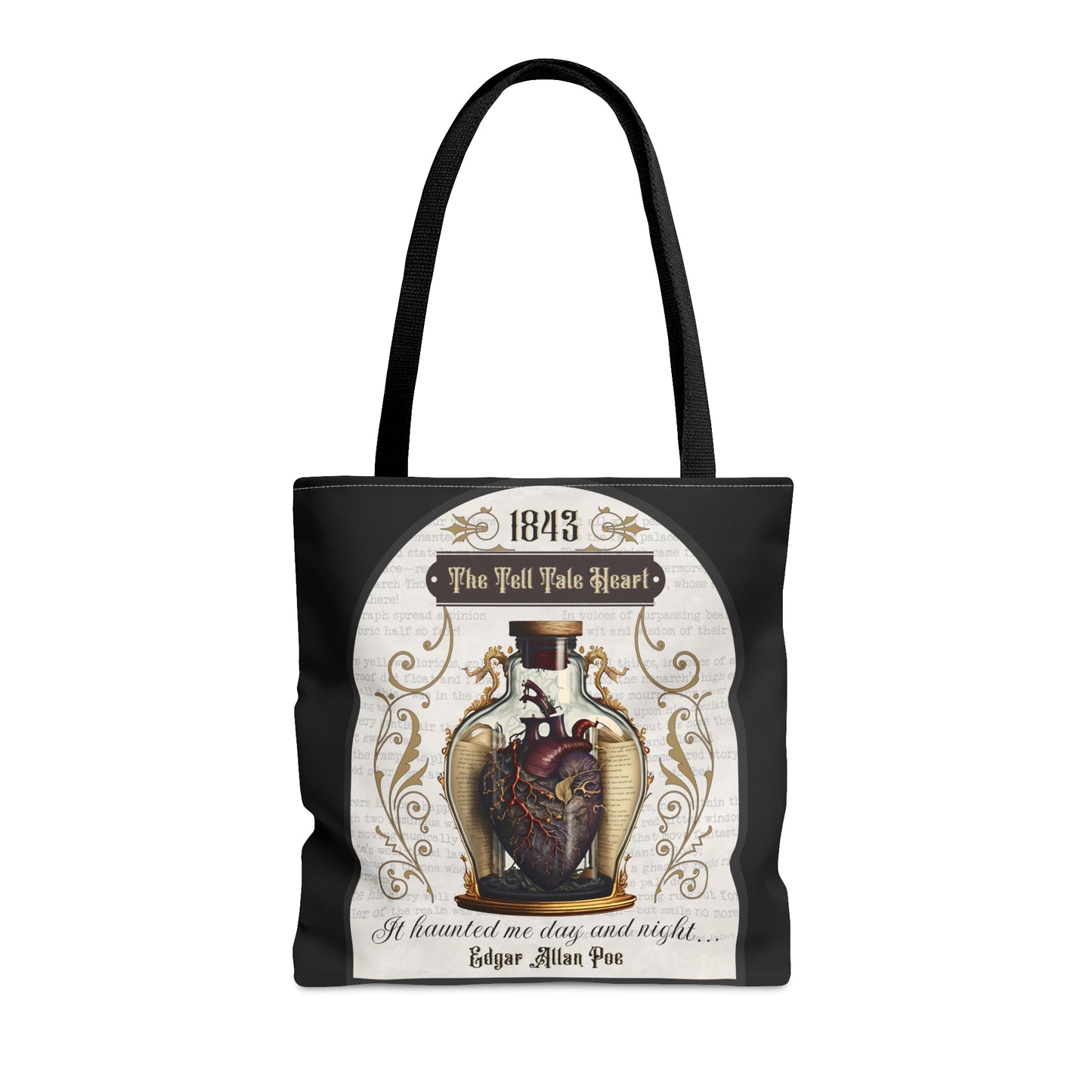 Edgar Allan Poe Tote Bag, The Tell Tale Heart, Vintage Poetry Lover Shoulder Bag, Dark Academia, Literary Bookish, Bookclub Gift, Autumn Bag Bags Printify Medium