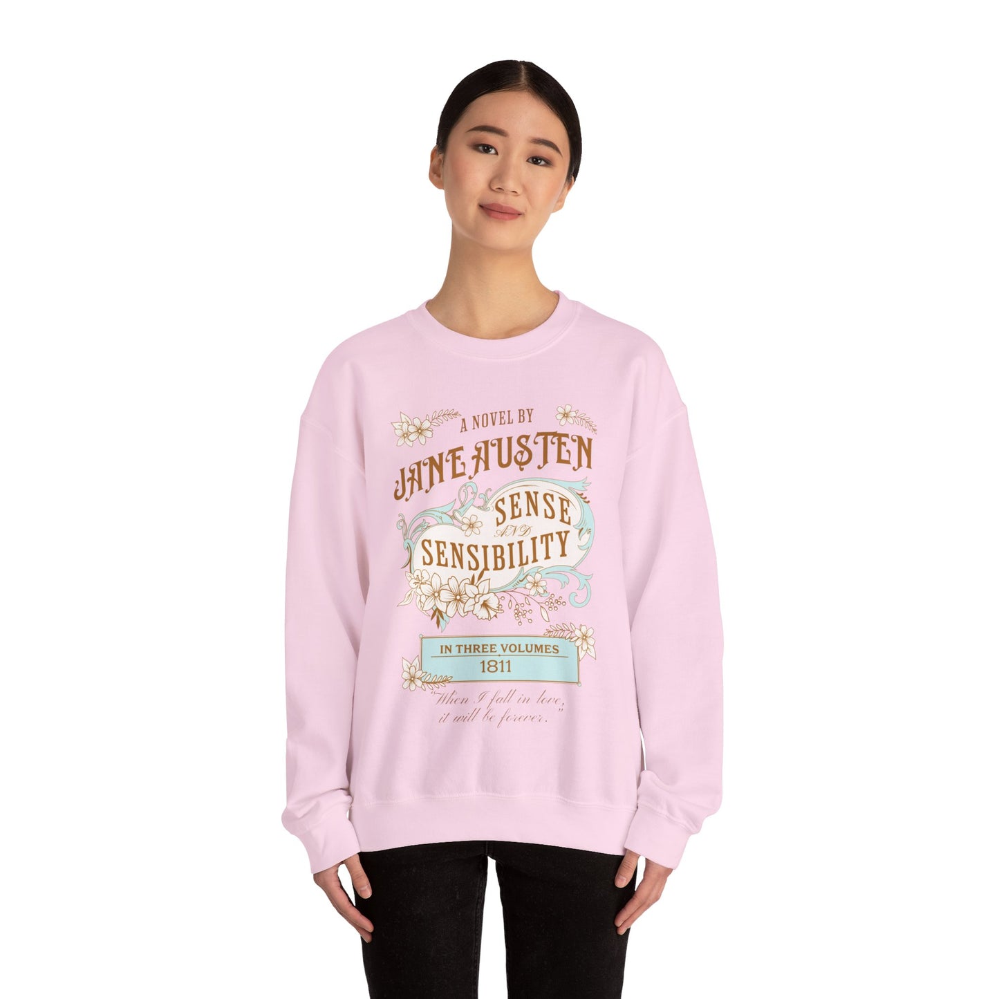 Jane Austen Sweatshirt, Sense & Sensibility Historical Romance Sweater, Bookish Literary Jane Austen Fan Art Gift, Gift for Her, Readers, Sweatshirt Printify