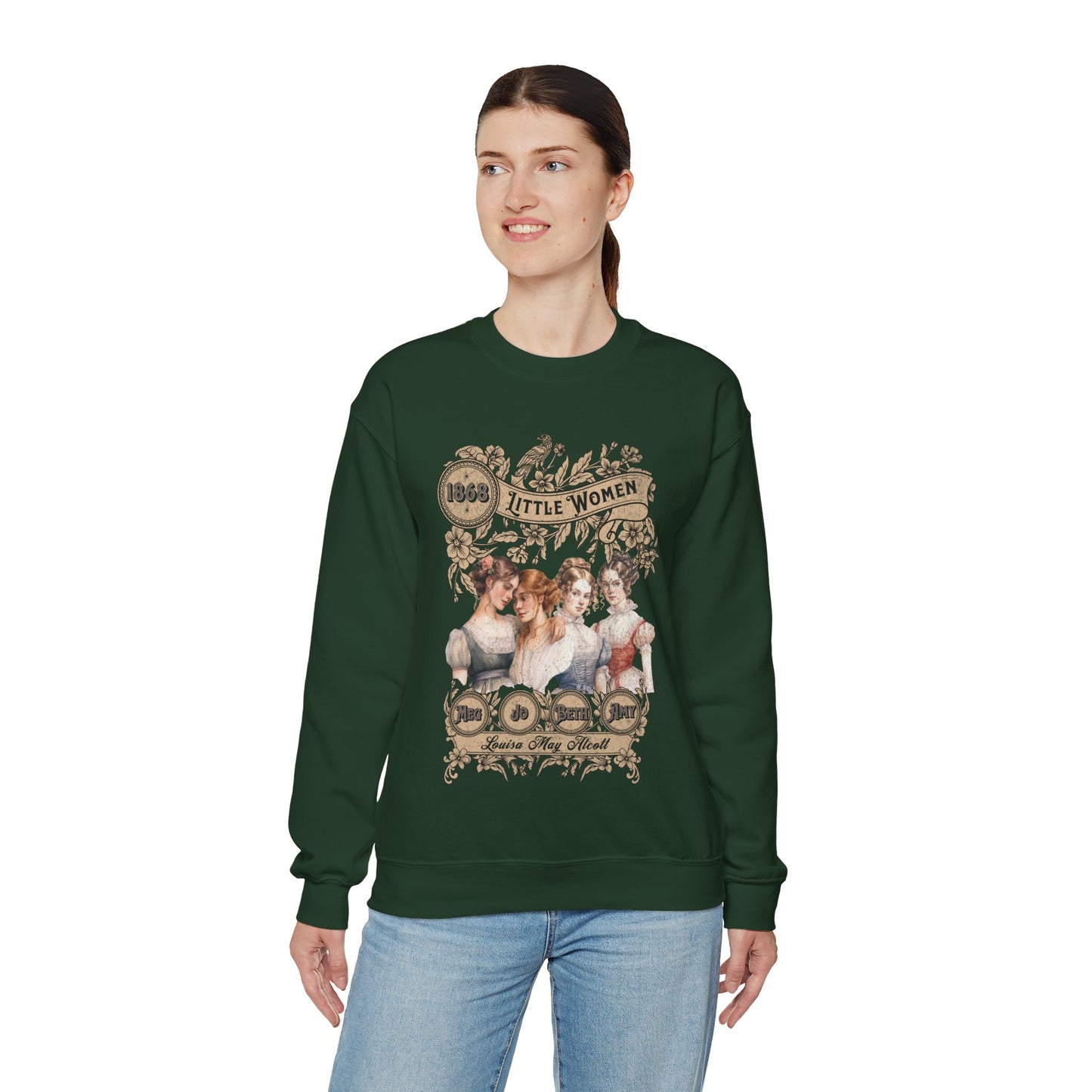 Little Women Sweatshirt, Louisa May Alcott Historical Romance Sweater, Bookish Literary Fan Art Gift, Gift for Her, Bookclub Crewneck Shirt Sweatshirt Printify