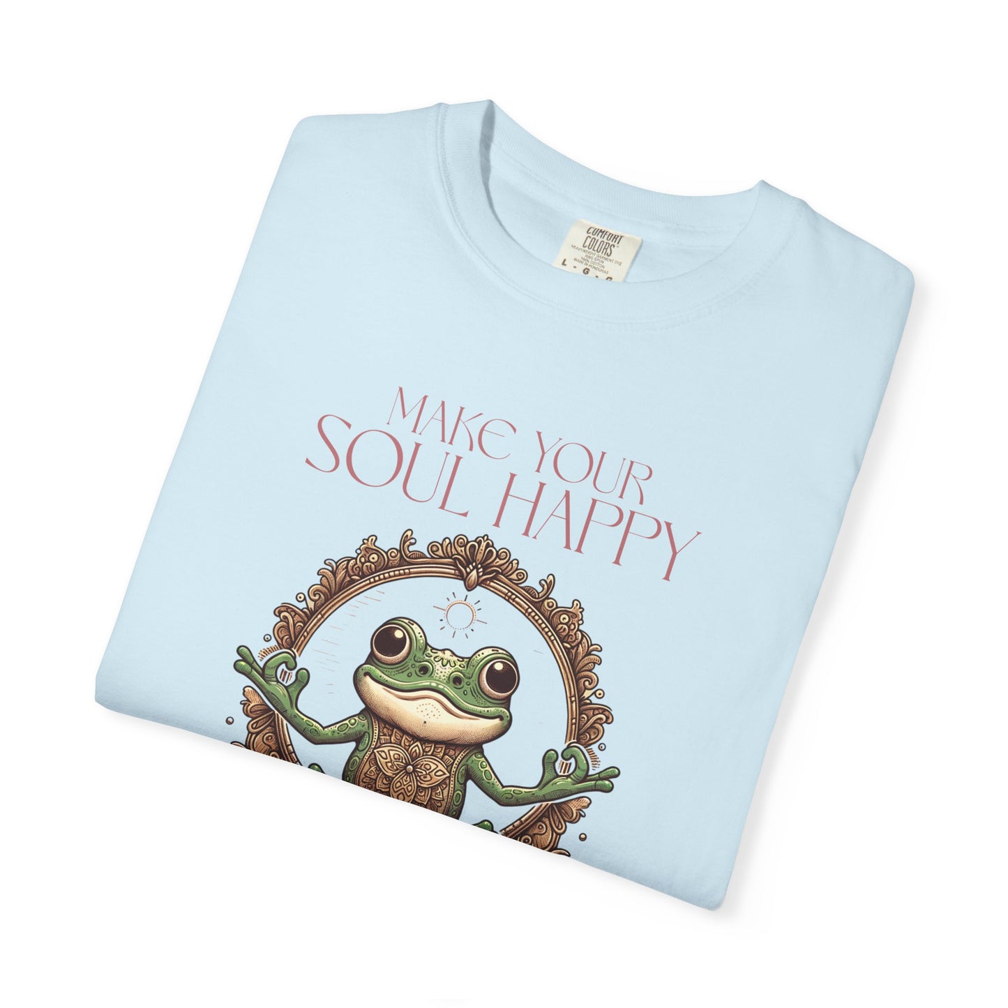 Pink Yoga Frog Make Your Soul Happy Unisex T-Shirt, Casual Wear, Highlander Fan Gift, T-Shirt Printify