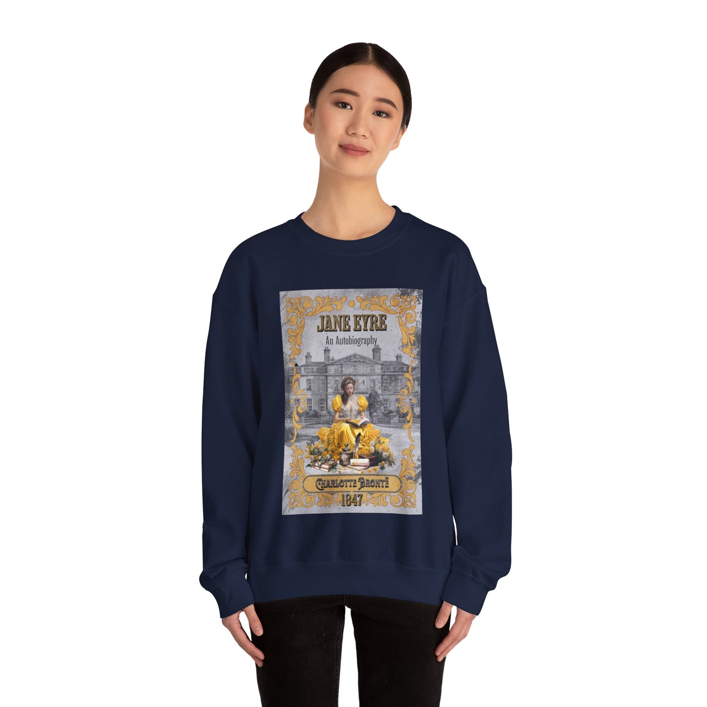 Jane Eyre Sweatshirt, Charlotte Brontë Historical Romance Sweater, Bookish Literary Brontë Sisters Fan Art Gift, Gift for Her, Readers, Sweatshirt Printify