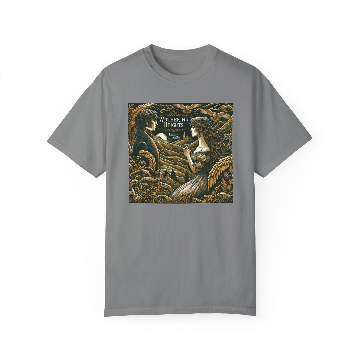 Wuthering Heights T-Shirt Emily Brontë Romantasy Literarure Shirt Bookish Academia Gift For Her Birthday Heathcliffe Bookclub Booknerd Tee T-Shirt Printify Granite S