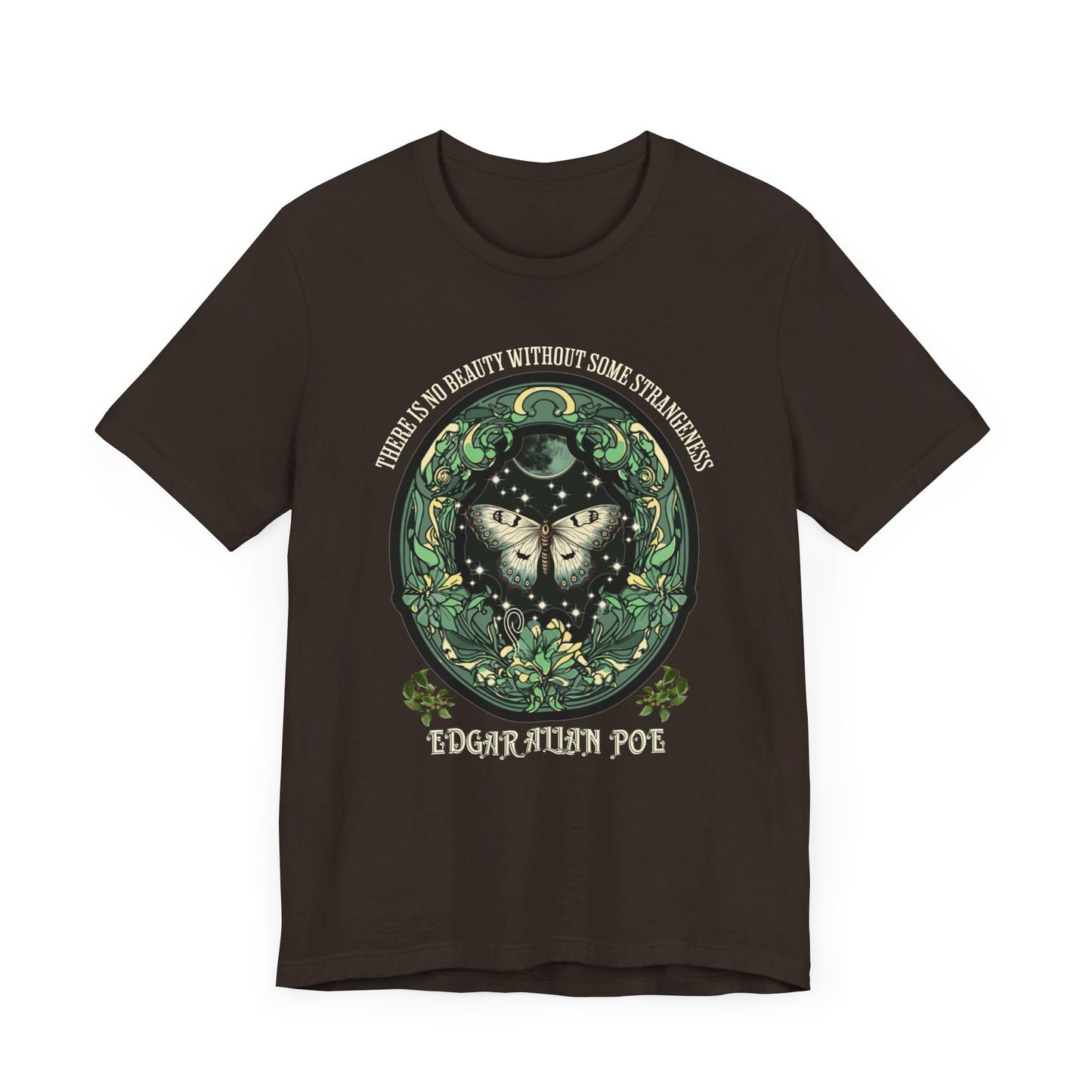 Edgar Allan Poe, Fairycore Night Garden T-Shirt, Book Lover Tee, Haunting Gothic Gift, Light, Dark Academia, Literary Poetry Bookclub Shirt T-Shirt Printify