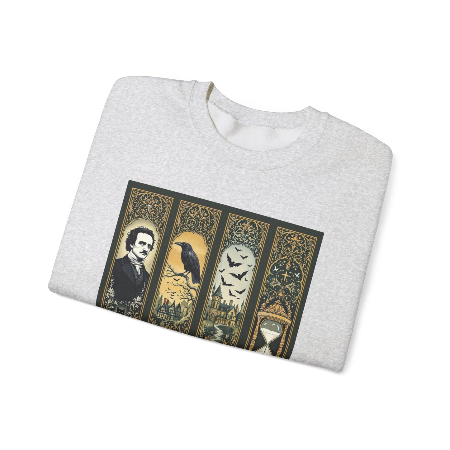 Edgar Allan Poe Sweatshirt The Raven Nevermore Gothic Horror Sweater Dark Academia Macabre Halloween Gift for Book Lovers Birthday Christmas Sweatshirt Printify