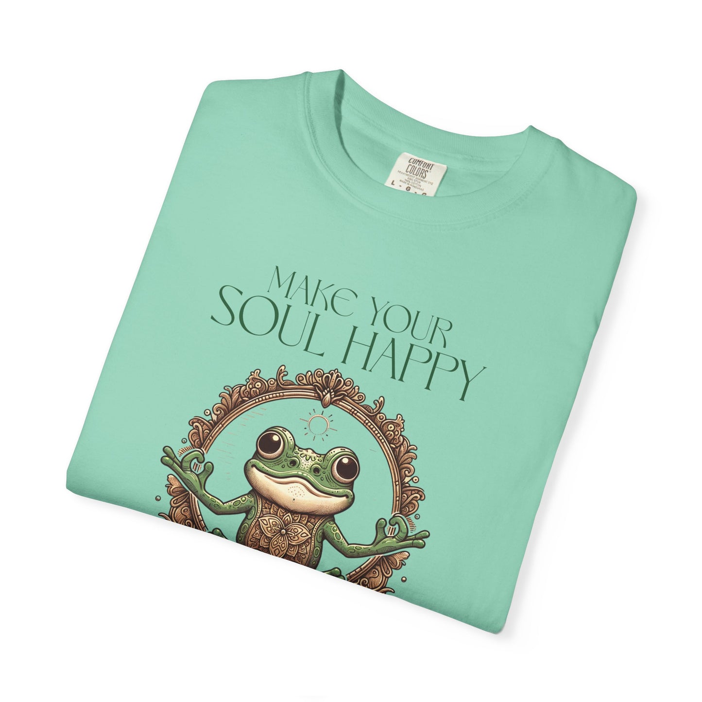 Green Yoga Frog Make Your Soul Happy Unisex T-Shirt, Casual Wear, Highlander Fan Gift,