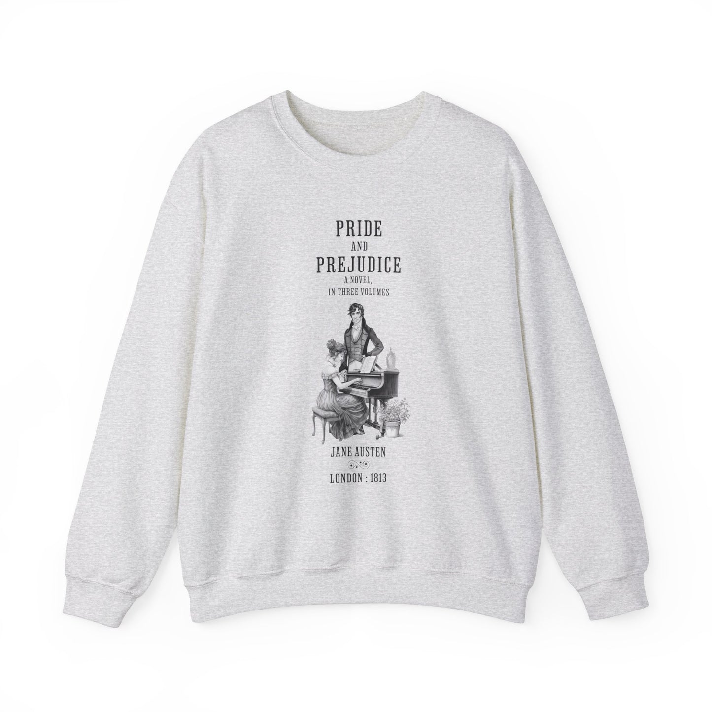 Jane Austen Sweatshirt, Pride & Prejudice Historical Romance Sweater, Bookish Literary Jane Austen Fan Art Gift for Her, Bookclub Shirt Sweatshirt Printify S Ash