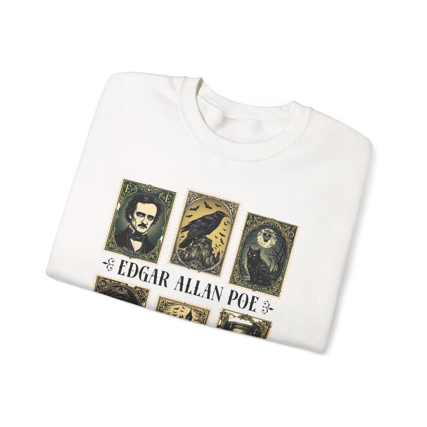 Edgar Allan Poe Sweatshirt The Raven Nevermore Gothic Horror Sweater Dark Academia Macabre Halloween Gift for Book Lovers Birthday Christmas Sweatshirt Printify