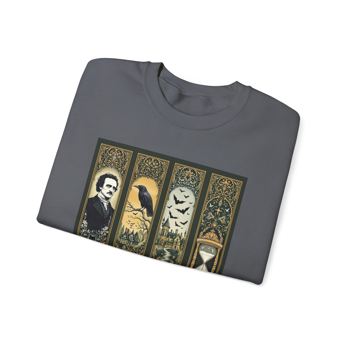 Edgar Allan Poe Sweatshirt The Raven Nevermore Gothic Horror Sweater Dark Academia Macabre Halloween Gift for Book Lovers Birthday Christmas