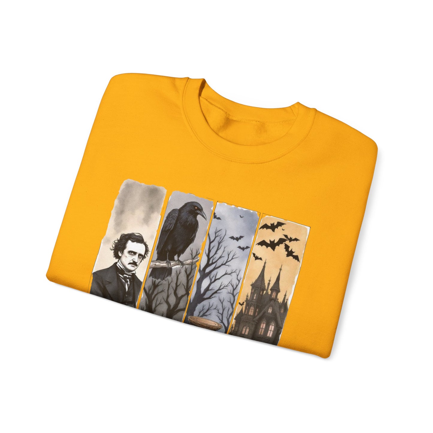 Edgar Allan Poe Sweatshirt The Raven Nevermore Gothic Horror Sweater Dark Academia Macabre Halloween Gift for Book Lovers Birthday Christmas