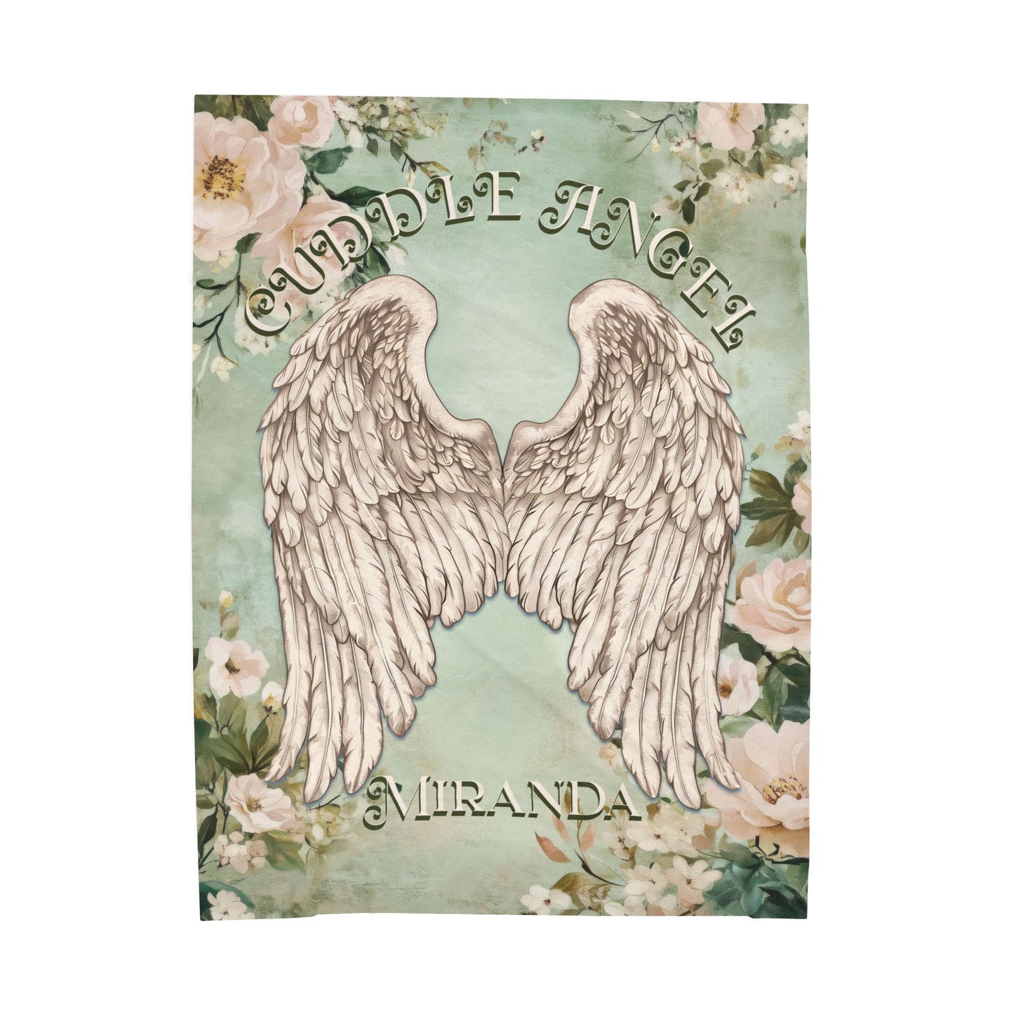 Custom Angel Wings Cuddle Plush Blanket Cozy Throw for Spiritual Gift for Birthday Christmas Gift for Mom or Best Girl Friends Angelic Love All Over Prints Printify 60" × 80"