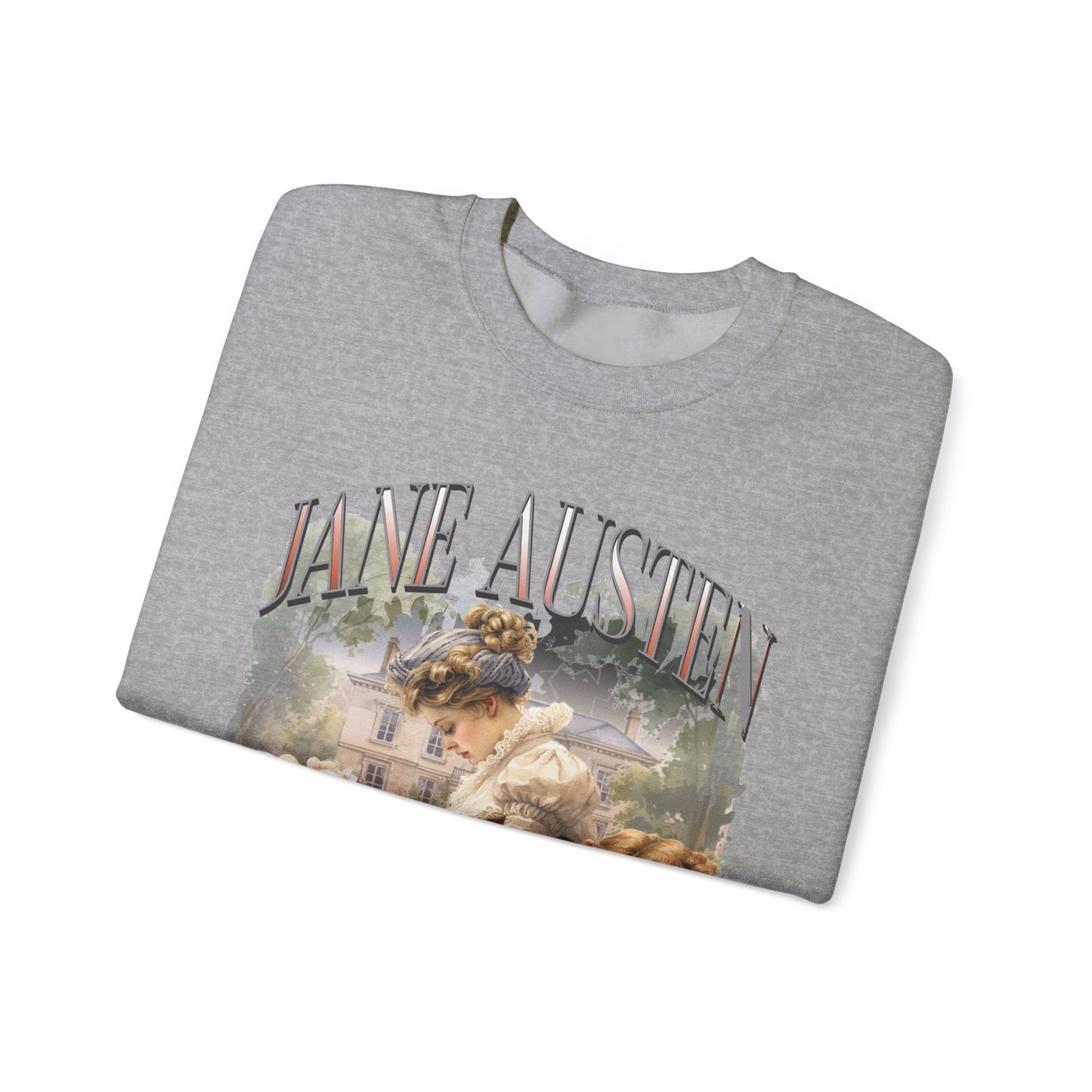 Retro Jane Austen Unisex Heavy Blend™ Crewneck Sweatshirt Sweatshirt Printify