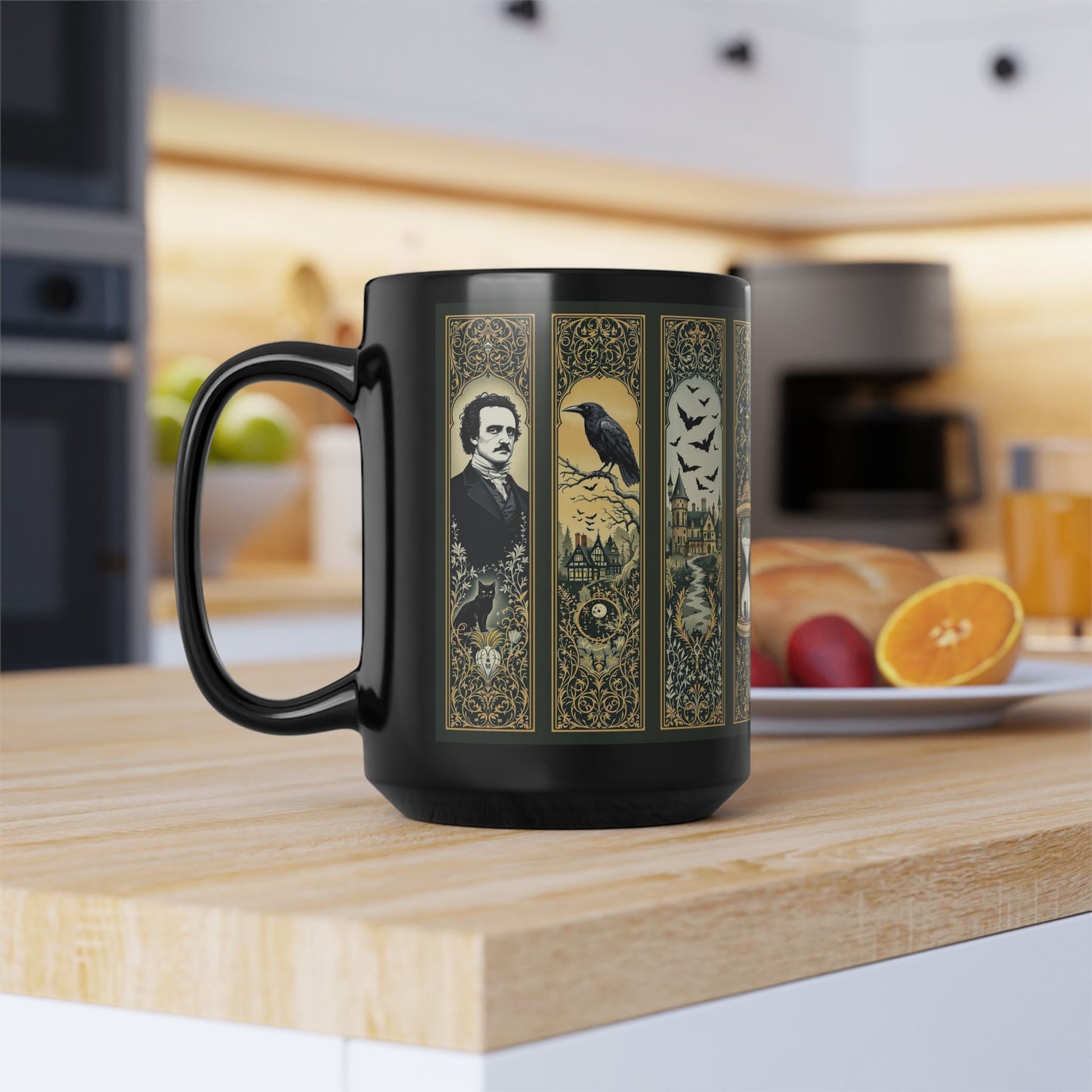 Edgar Allan Poe Mug Gothic Literary Gift For Book Lover Dark Academia Macabre Fall Coffee Cup Halloween Poetember Party Gift For Bookclub Mug Printify