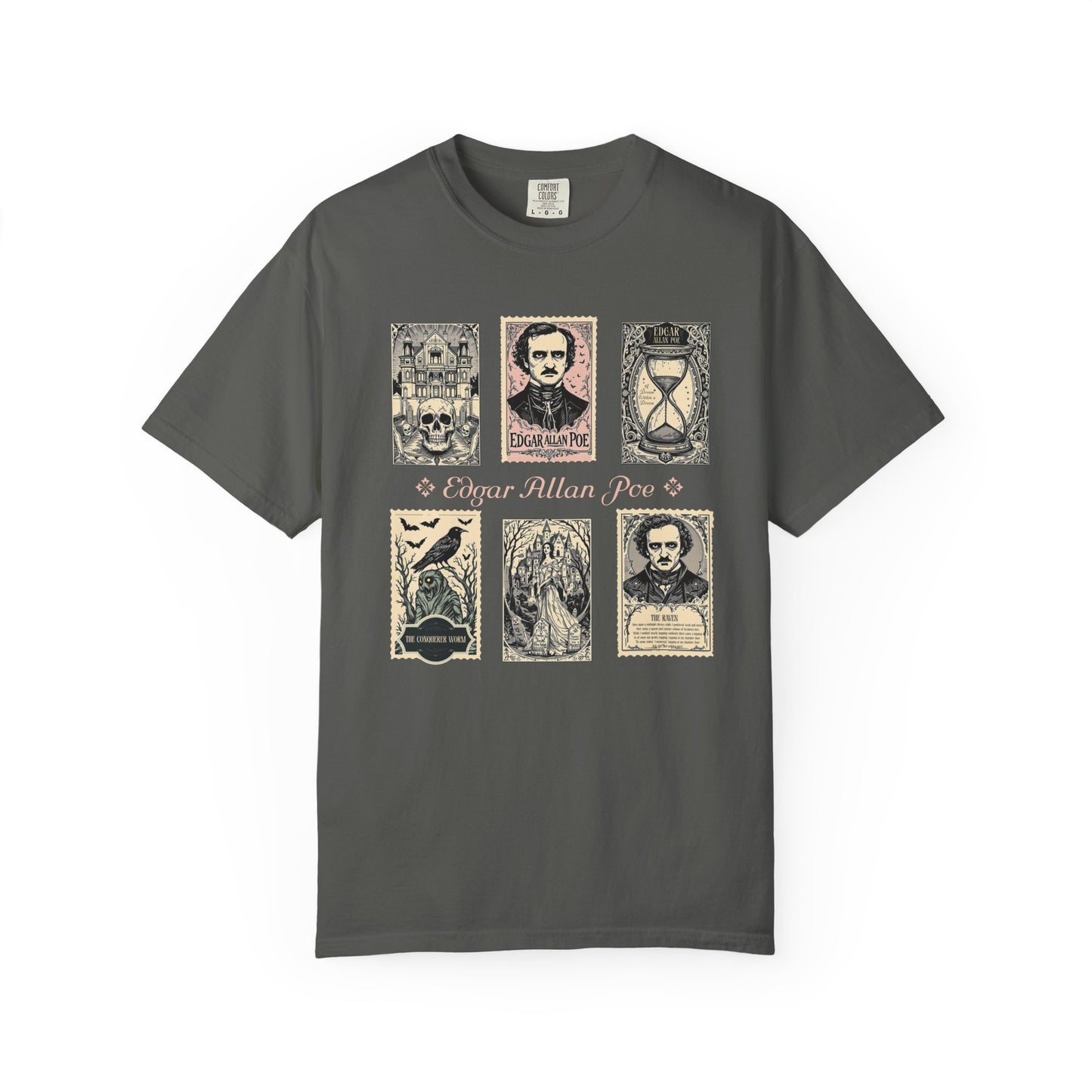 Edgar Allan Poe T-Shirt Gothic Graphic Tee The Raven Nevermore Quote Horror Literature Shirt Dark Academia Aesthetic Halloween Party Gift T-Shirt Printify Pepper S