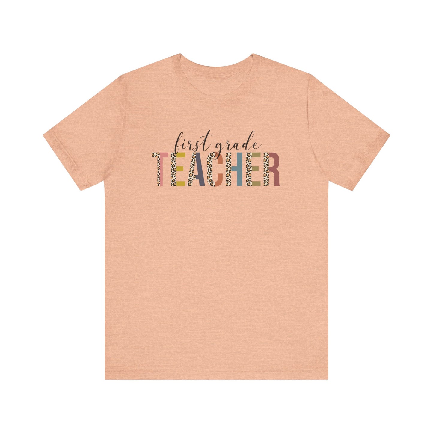 Cute Teacher TShirt Gift, Education Tee, Elementary School Teacher Appreciation, Funny Back To School Shirt, Teacher T-Shirt, Teacher Tee T-Shirt Printify Heather Peach XS