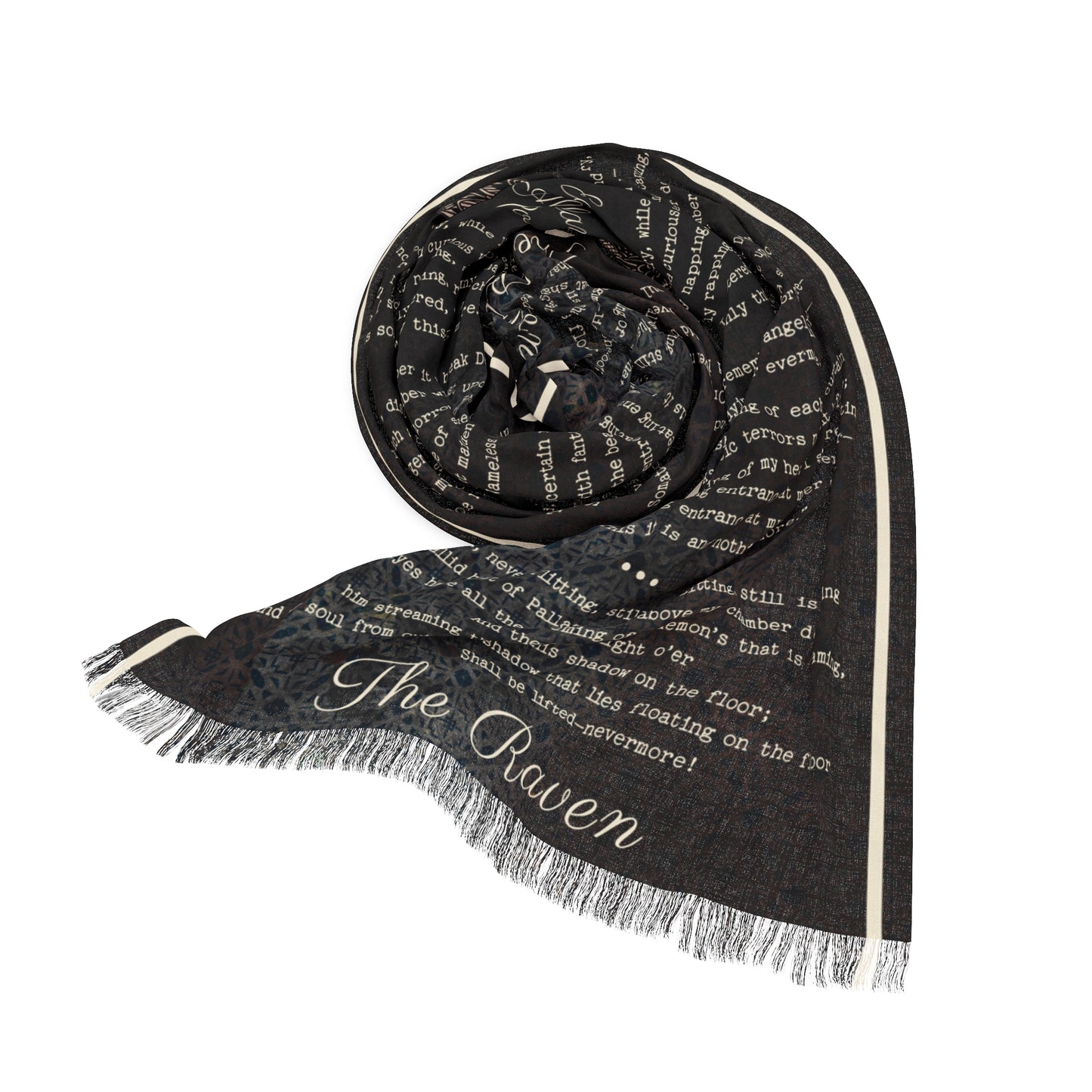 Edgar Allan Poe The Raven Scarf Book Lover Gift Literary Neck Wrap Poe Merch Gothic Dark Academia Gift For Teacher Reader Poetry Lover Gift All Over Prints Printify