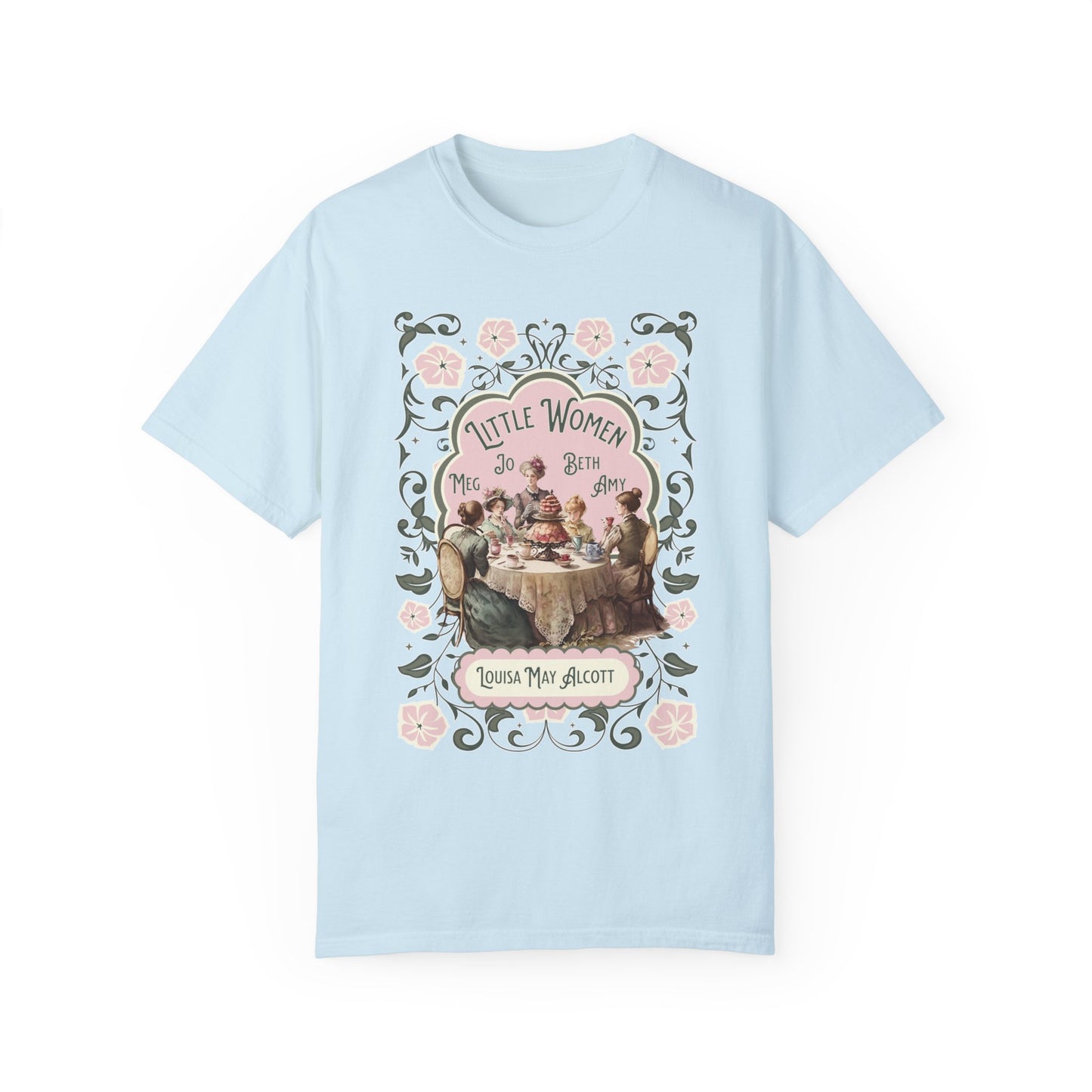 Little Women Comfort Colors T-Shirt, Louisa May Alcott Historical Romance, Bookish Literary Fan Art Tee Gift for Her Bookclub Crewneck Shirt T-Shirt Printify Chambray S