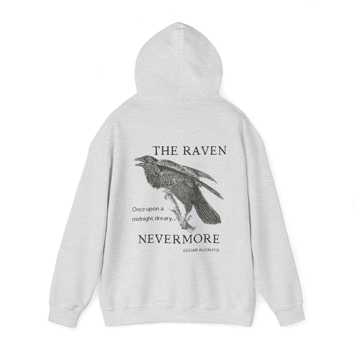 Halloween Vintage The Raven Hoodie, Spooky Season Sweater, Trick or Treating Shirt, Halloween Party Top, Edgar Allen Poe, Nevermore, Gothic Hoodie Printify