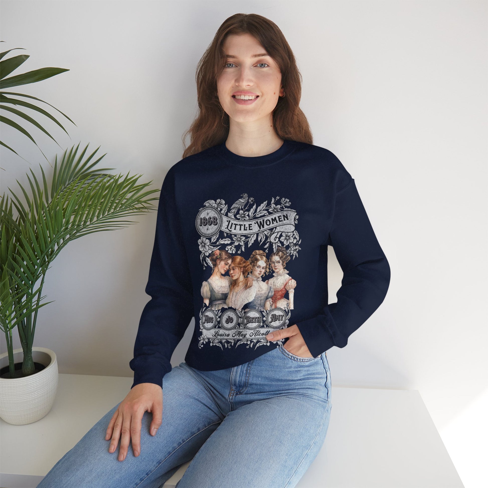 Little Women Sweatshirt, Louisa May Alcott Historical Romance Sweater, Bookish Literary Fan Art Gift, Gift for Her, Bookclub Crewneck Shirt Sweatshirt Printify