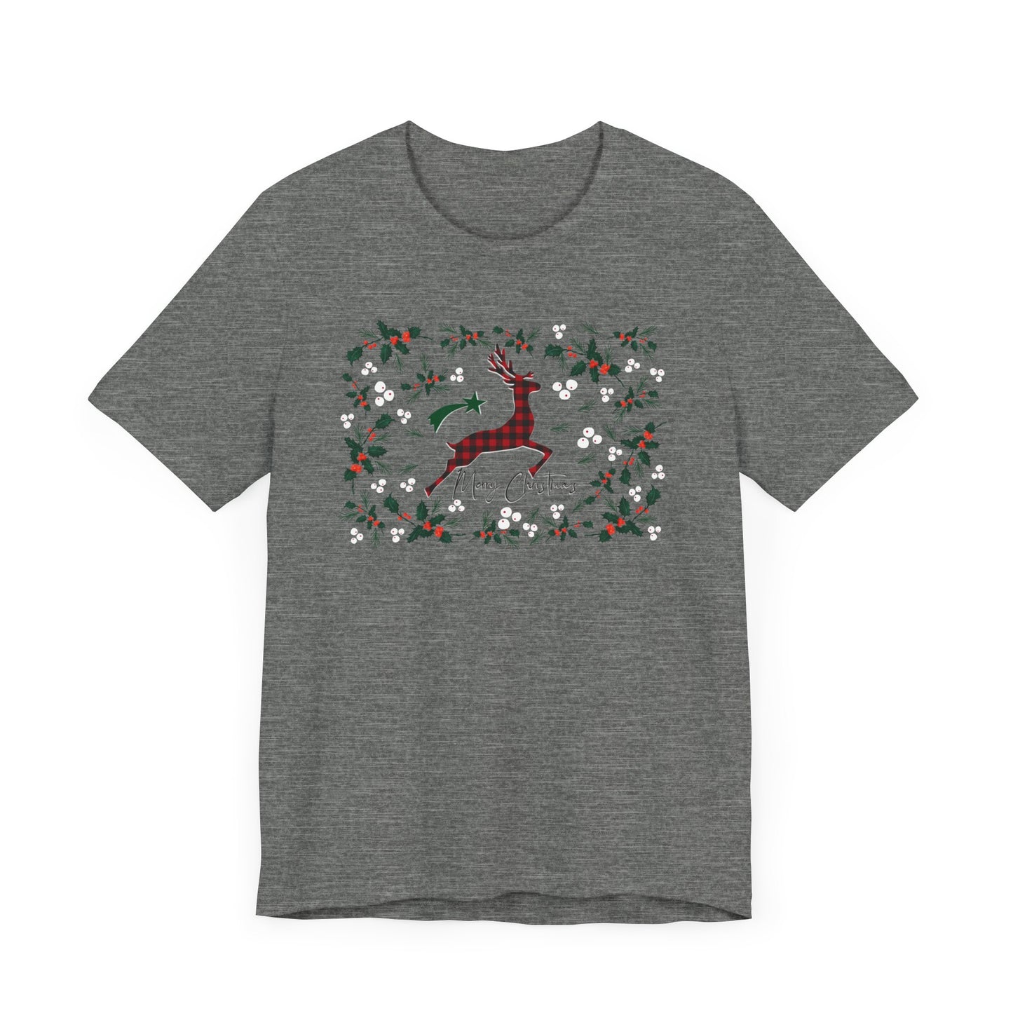 Merry Christmas Plaid Reindeer Shirt, Country Reindeer Shirt, Christmas Family Shirt, Christmas Shirt, Merry Christmas Shirt, Christmas Gift T-Shirt Printify