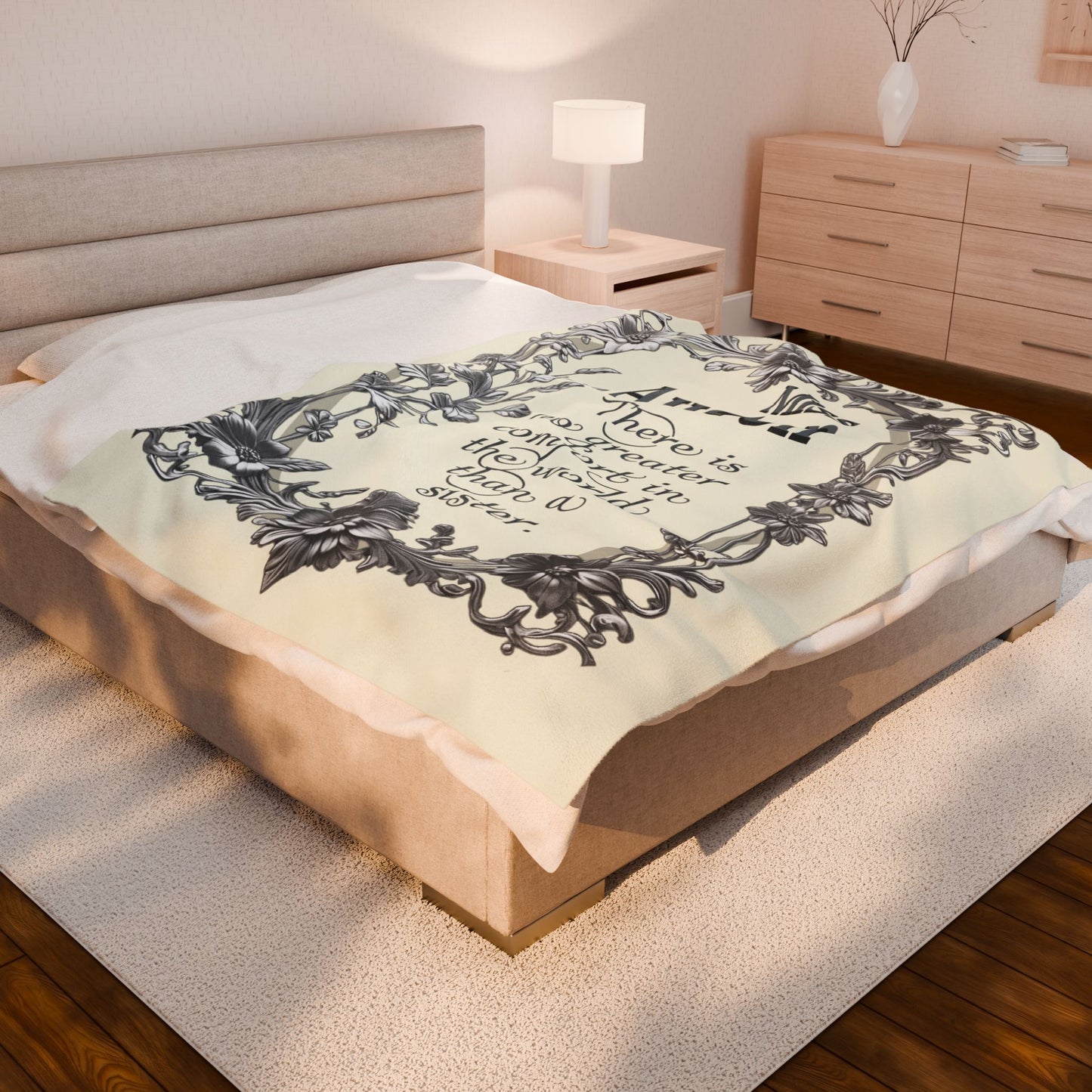 Jane Austen Quote Cozy Literary Velveteen Blanket - Perfect for Book Lovers, Gifts for Sisters, Home Decor, Reading Nook, Cozy Nights All Over Prints Printify