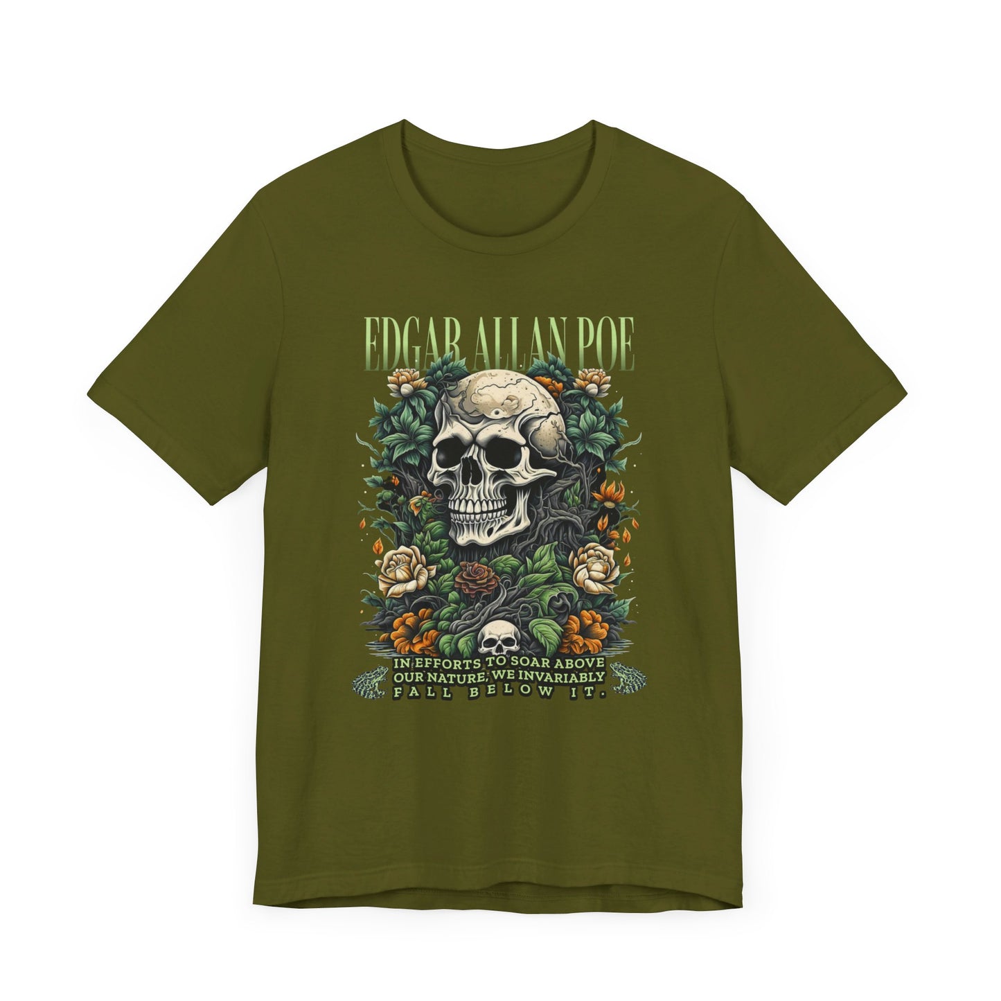 Edgar Allan Poe, Fairycore Night Garden T-Shirt, Book Lover Tee, Haunting Gothic Gift, Light, Dark Academia, Literary Poetry Bookclub Shirt T-Shirt Printify