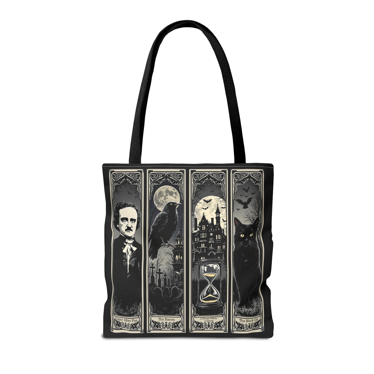 Edgar Allan Poe Tote Bag Gothic Literary Gift for Book Lover Dark Academia Macabre Accessory Halloween Tote Fall School Bag for Poetember Bags Printify