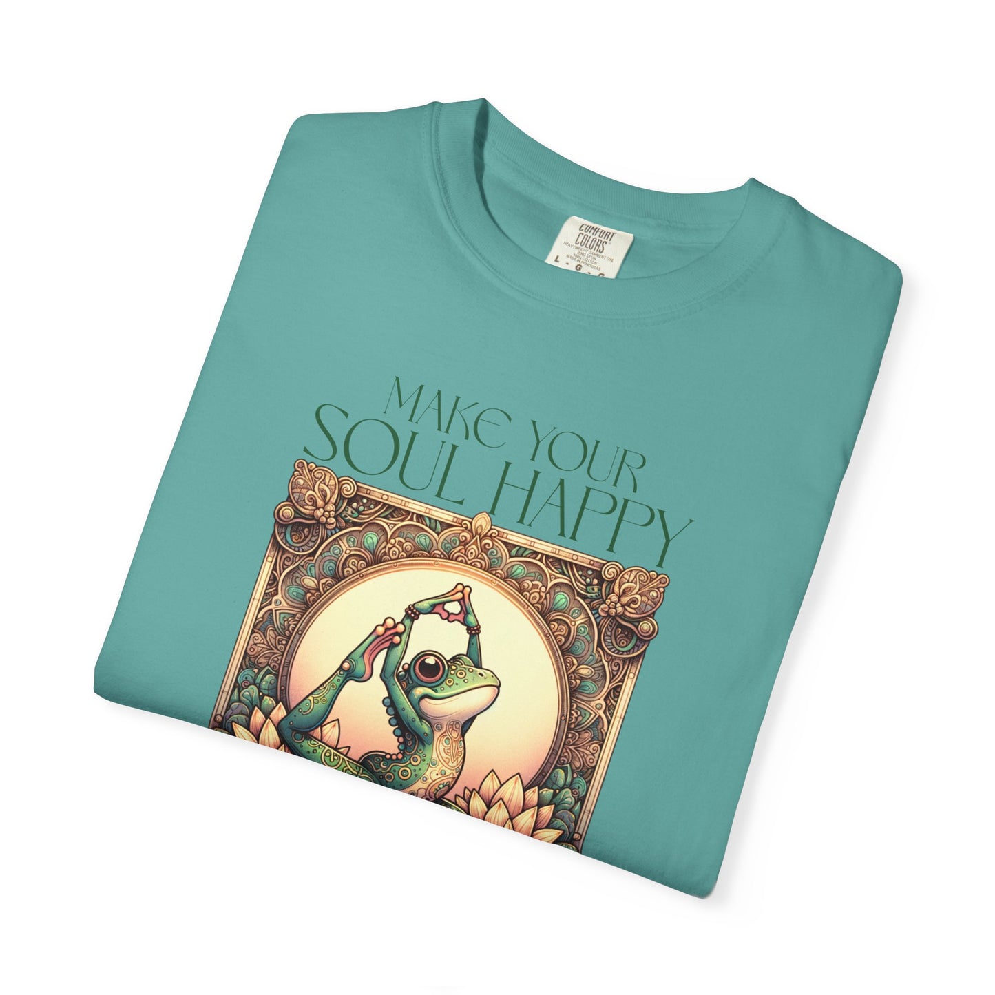 Green Yoga Frog Make Your Soul Happy Unisex T-Shirt, Casual Wear, Highlander Fan Gift,