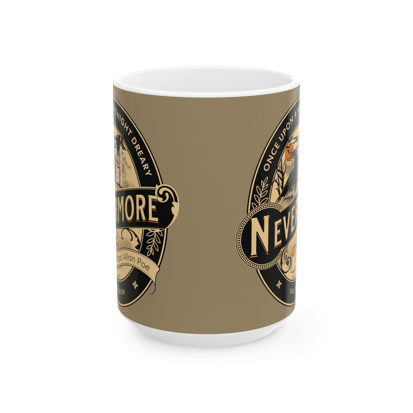 Edgar Allan Poe Coffee Mug Nevermore The Raven Coffee Cup Gift For Book Lover Reader Gifts For Gothic Dark Academia Bookish Birthday Gift Mug Printify 15oz