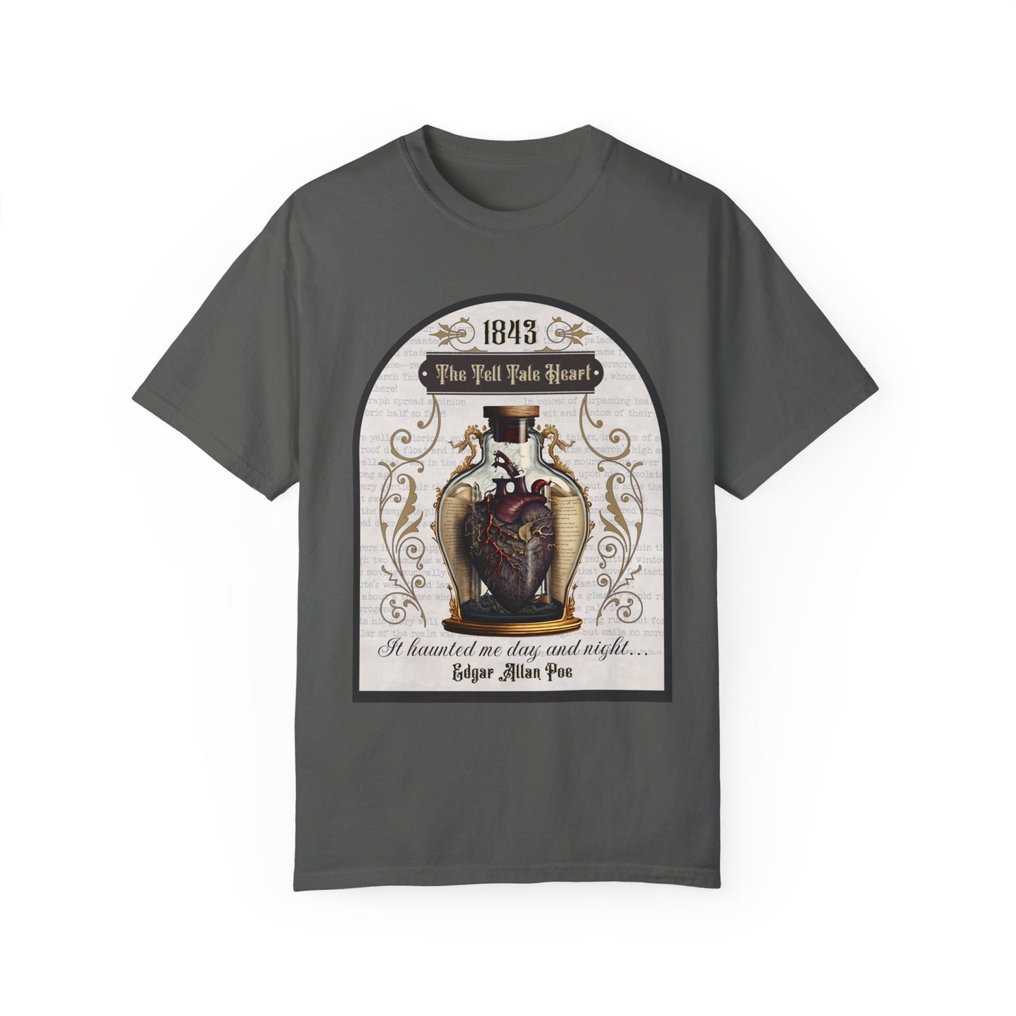 Edgar Allan Poe Shirt, The Tell Tale Heart Tee, Book, Reading Lover Shirt, Halloween, Gothic, Light Academia Gifts, Comfort Colours TShirt T-Shirt Printify Pepper S