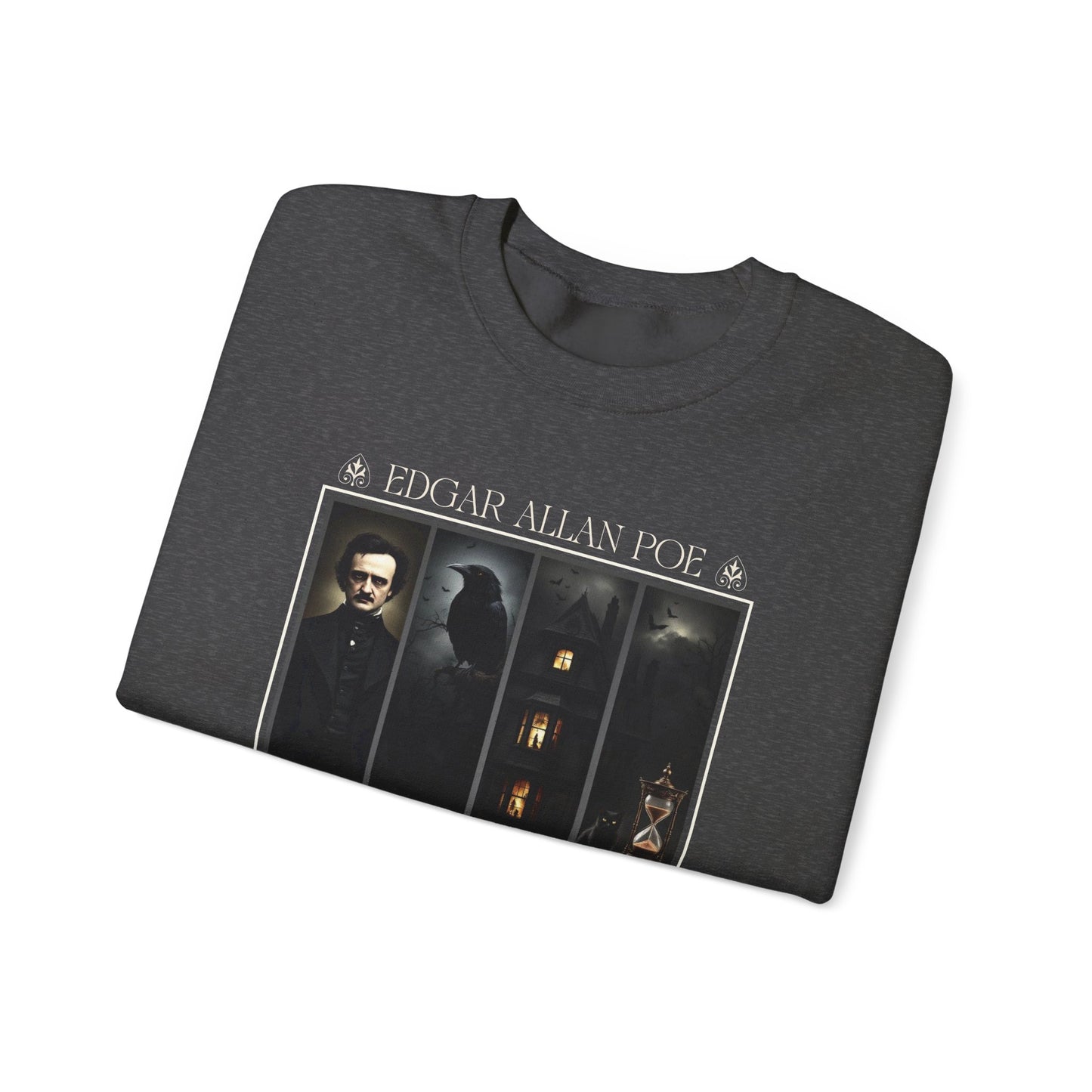 Edgar Allan Poe Sweatshirt The Raven Nevermore Gothic Horror Sweater Dark Academia Macabre Halloween Gift for Book Lovers Birthday Christmas