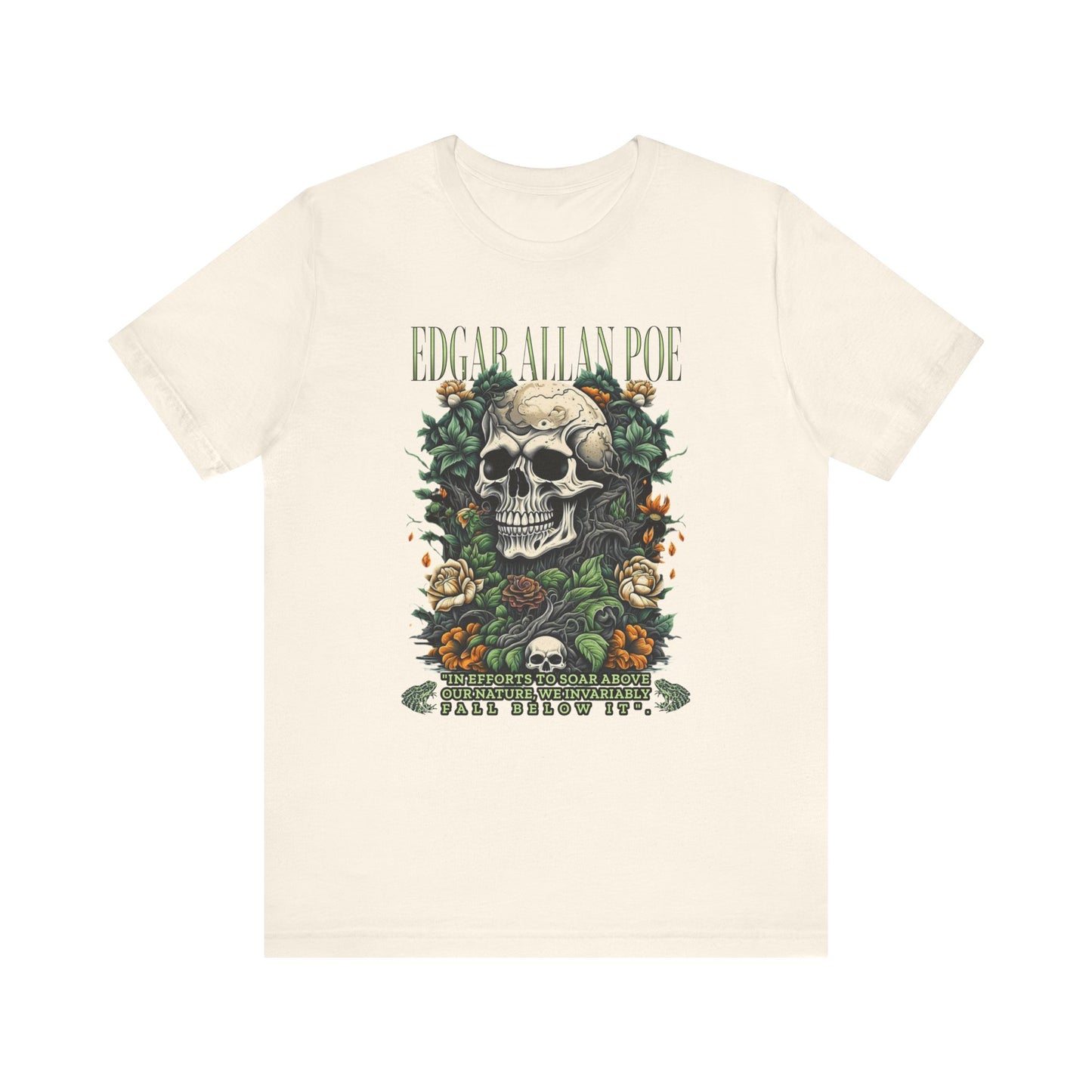 Edgar Allan Poe, Fairycore Night Garden T-Shirt, Book Lover Tee, Haunting Gothic Gift, Light, Dark Academia, Literary Poetry Bookclub Shirt T-Shirt Printify Natural S