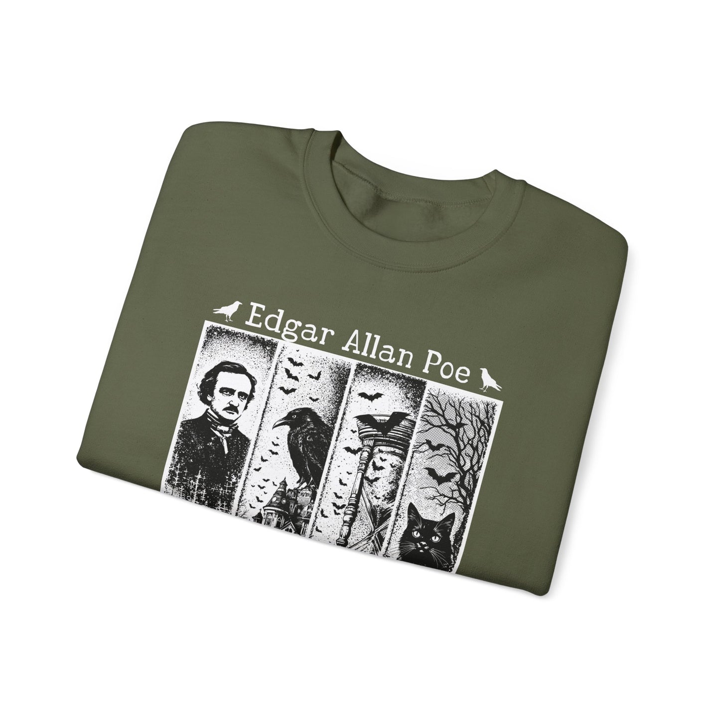 Edgar Allan Poe Sweatshirt The Raven Nevermore Gothic Horror Sweater Dark Academia Macabre Halloween Gift for Book Lovers Birthday Christmas