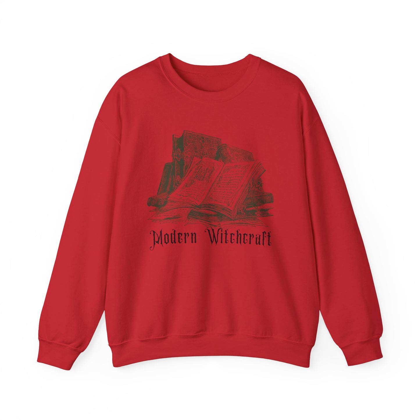 Halloween Vintage Witches Spell Books Sweatshirt, Spooky Season Sweater, Trick or Treating Shirt, Halloween Goth, Dark Academia Sweatshirt Sweatshirt Printify S Red