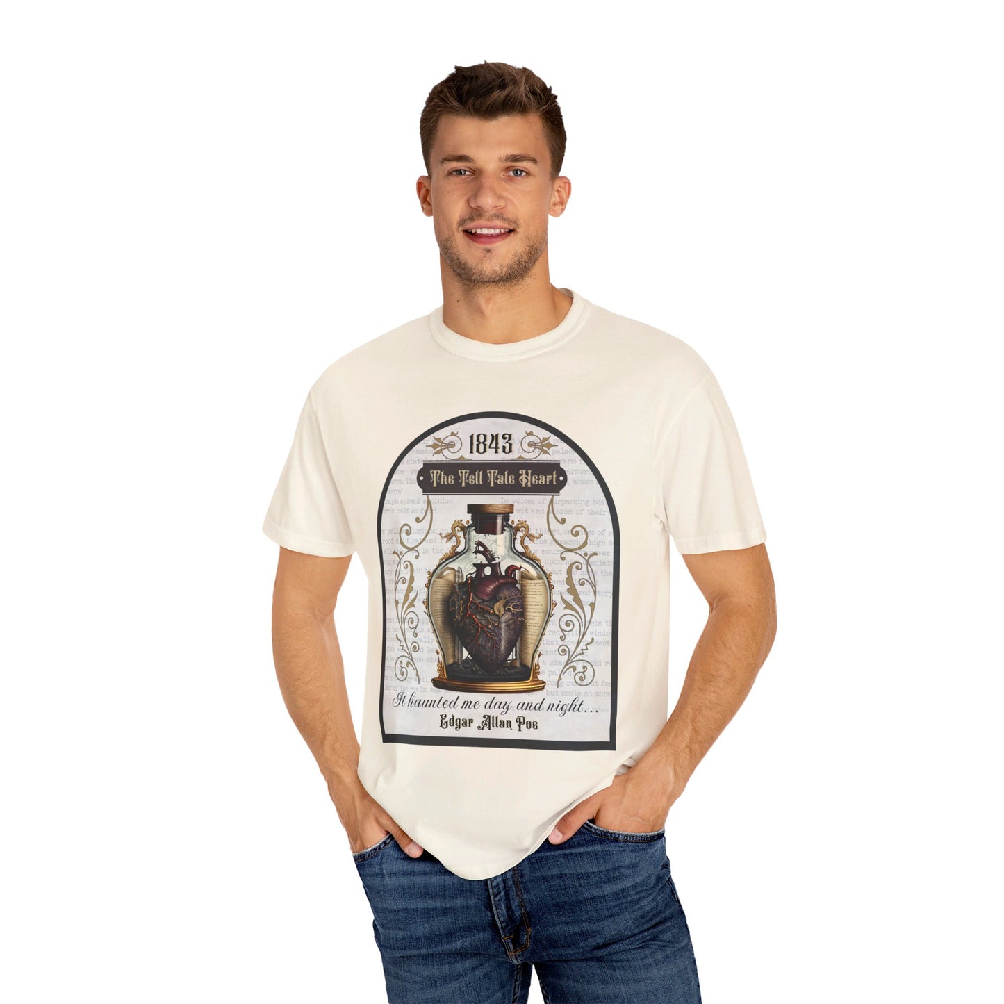Edgar Allan Poe Shirt, The Tell Tale Heart Tee, Book, Reading Lover Shirt, Halloween, Gothic, Light Academia Gifts, Comfort Colours TShirt T-Shirt Printify