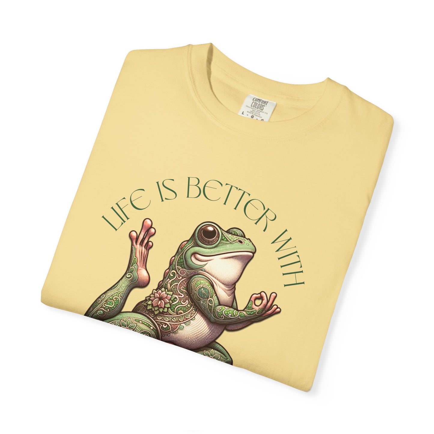 Green Yoga Frog Life Is Better With Yoga Unisex T-Shirt, Casual Wear, Highlander Fan Gift,
