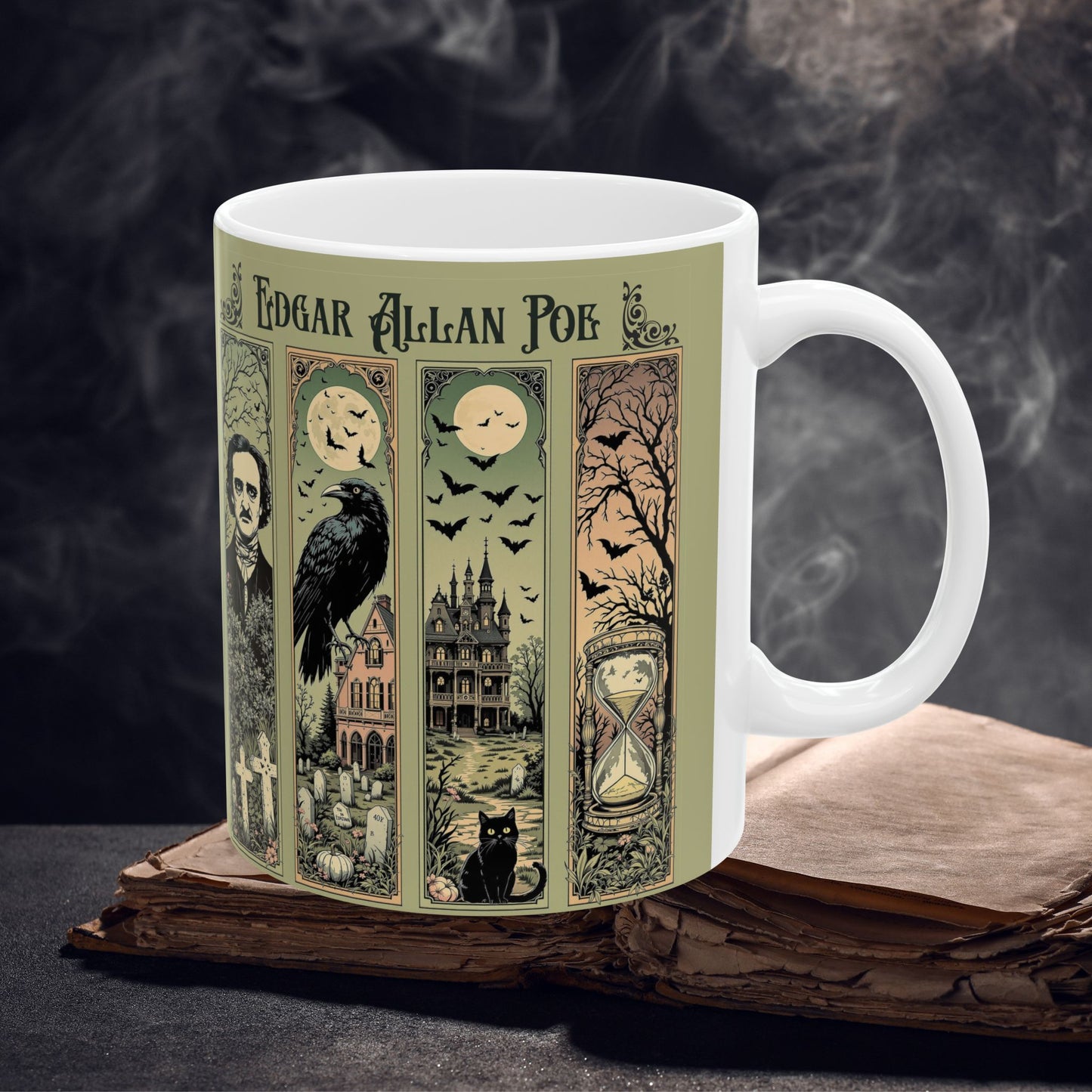 Edgar Allan Poe Mug Gothic Literary Gift For Book Lover Dark Academia Macabre Fall Coffee Cup Halloween Poetember Party Gift For Bookclub Mug Printify