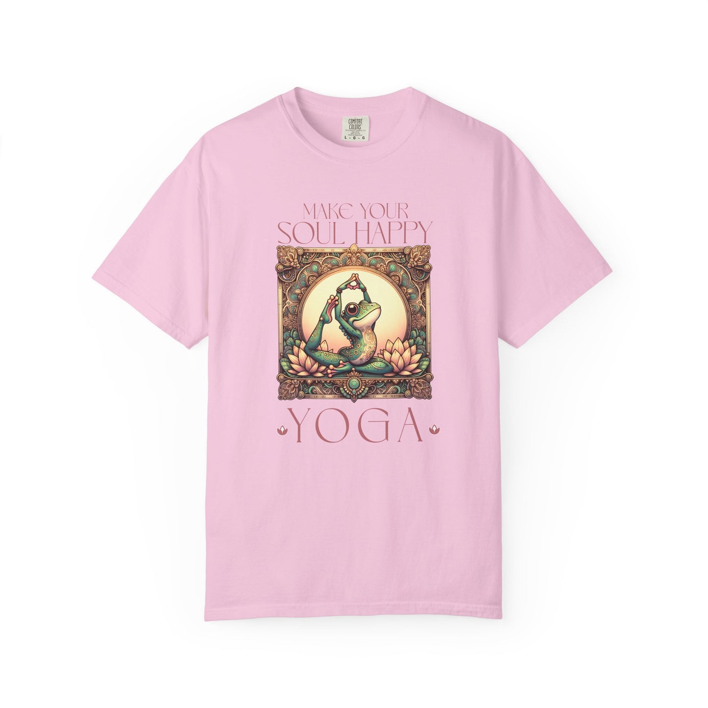 Yoga Frog Make Your Soul Happy Unisex T-Shirt, Casual Wear, Highlander Fan Gift, T-Shirt Printify Blossom S