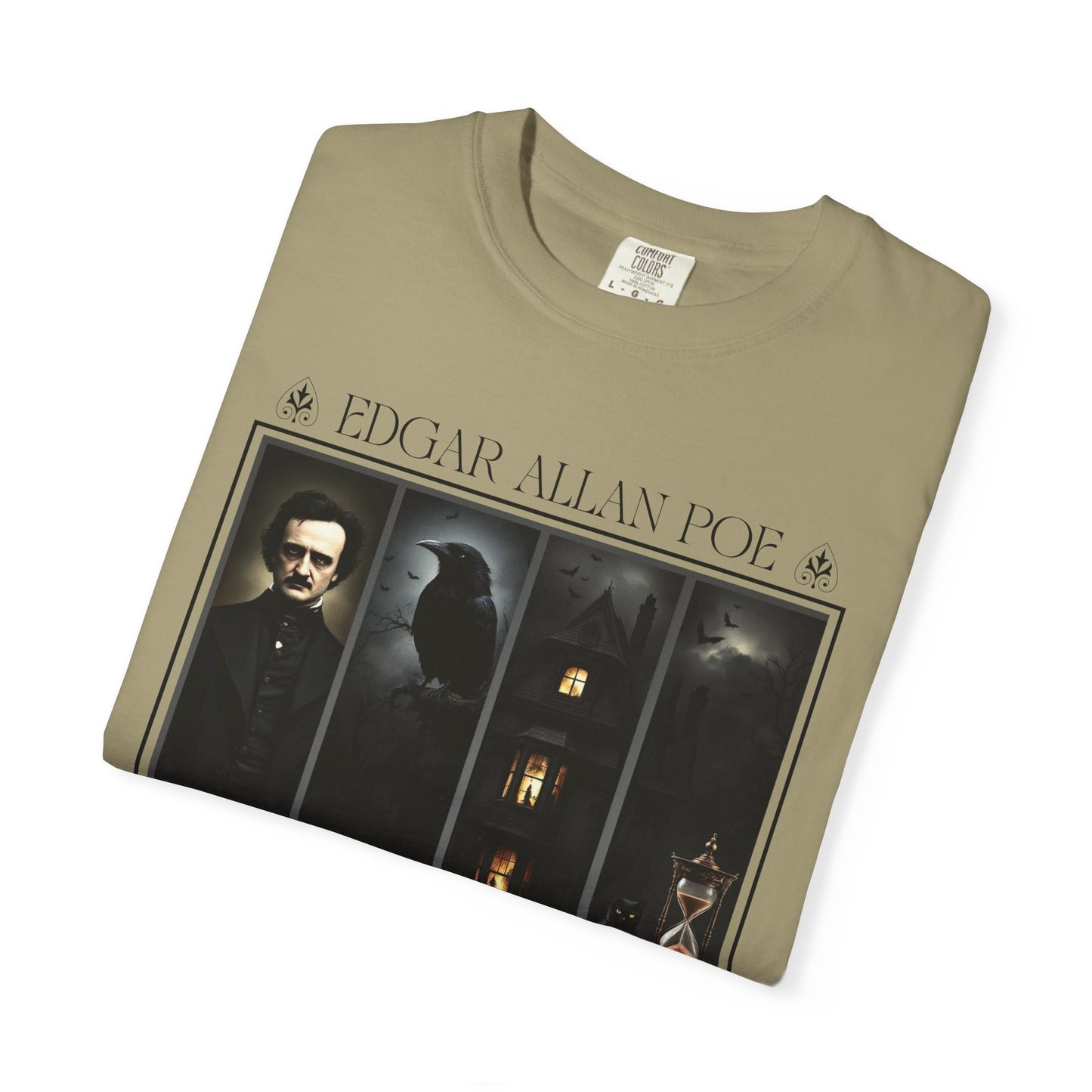 Edgar Allan Poe T-Shirt Gothic Graphic Tee The Raven Nevermore Quote Horror Literature Shirt Dark Academia Aesthetic Halloween Party Gift