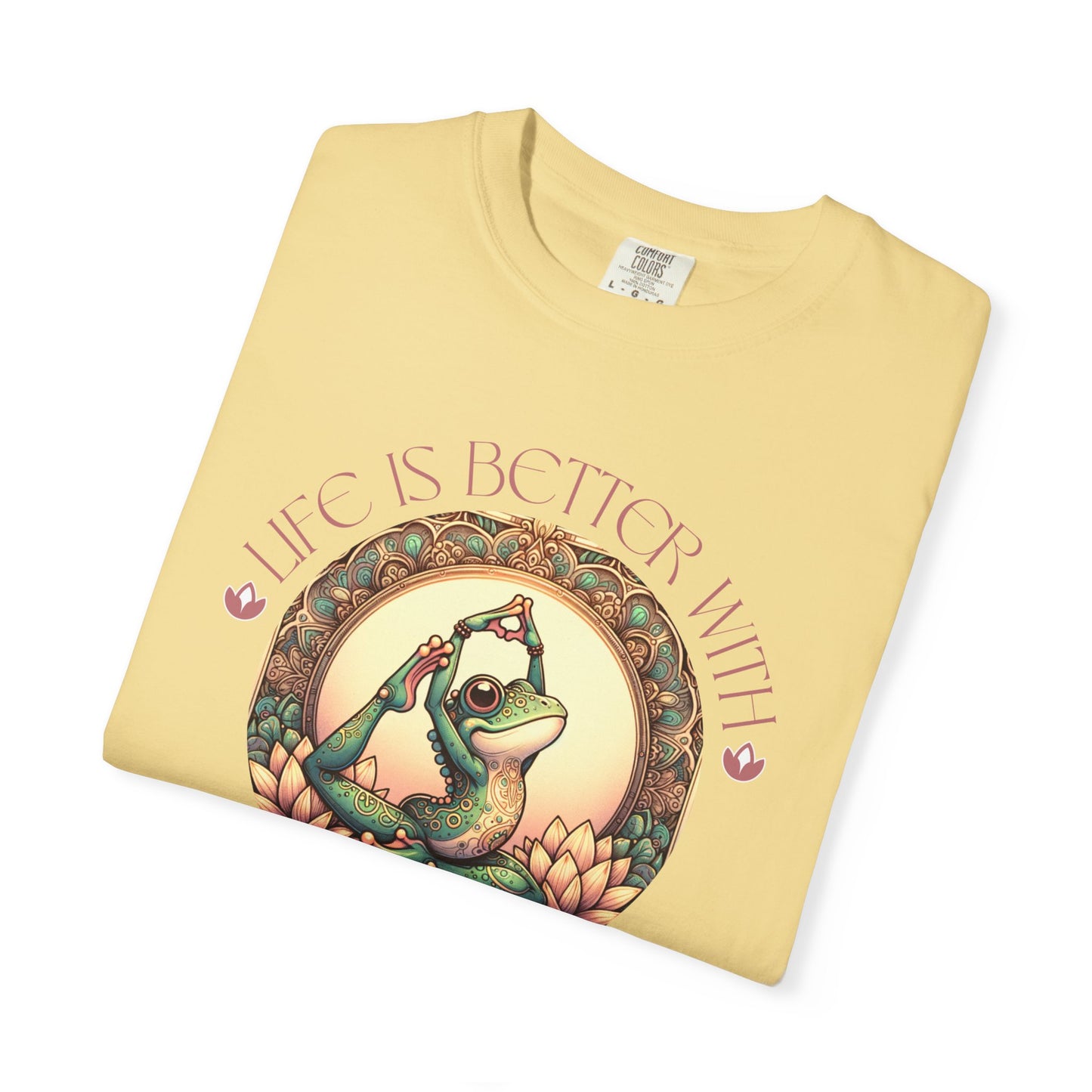Yoga Frog Life Is Better With Yoga Unisex T-Shirt, Casual Wear, Highlander Fan Gift, T-Shirt Printify