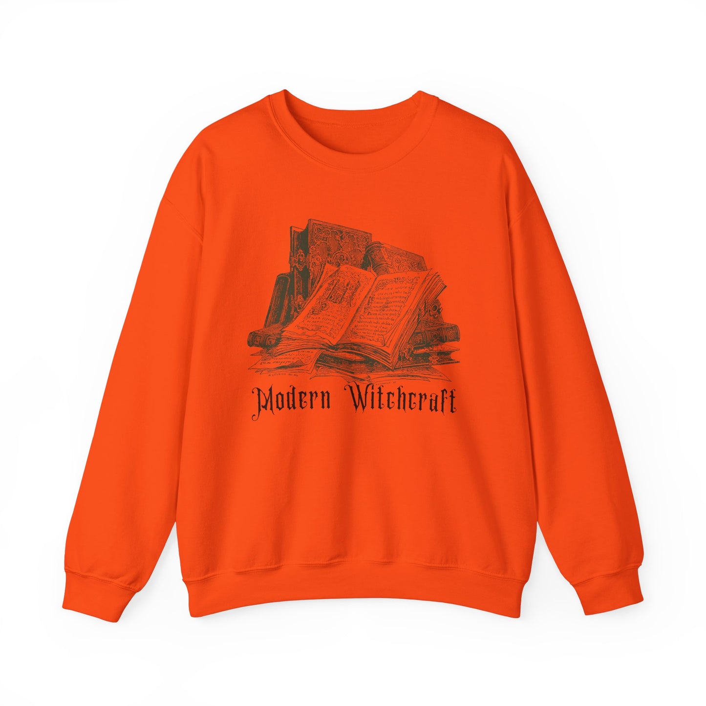 Halloween Vintage Witches Spell Books Sweatshirt, Spooky Season Sweater, Trick or Treating Shirt, Halloween Goth, Dark Academia Sweatshirt Sweatshirt Printify S Orange