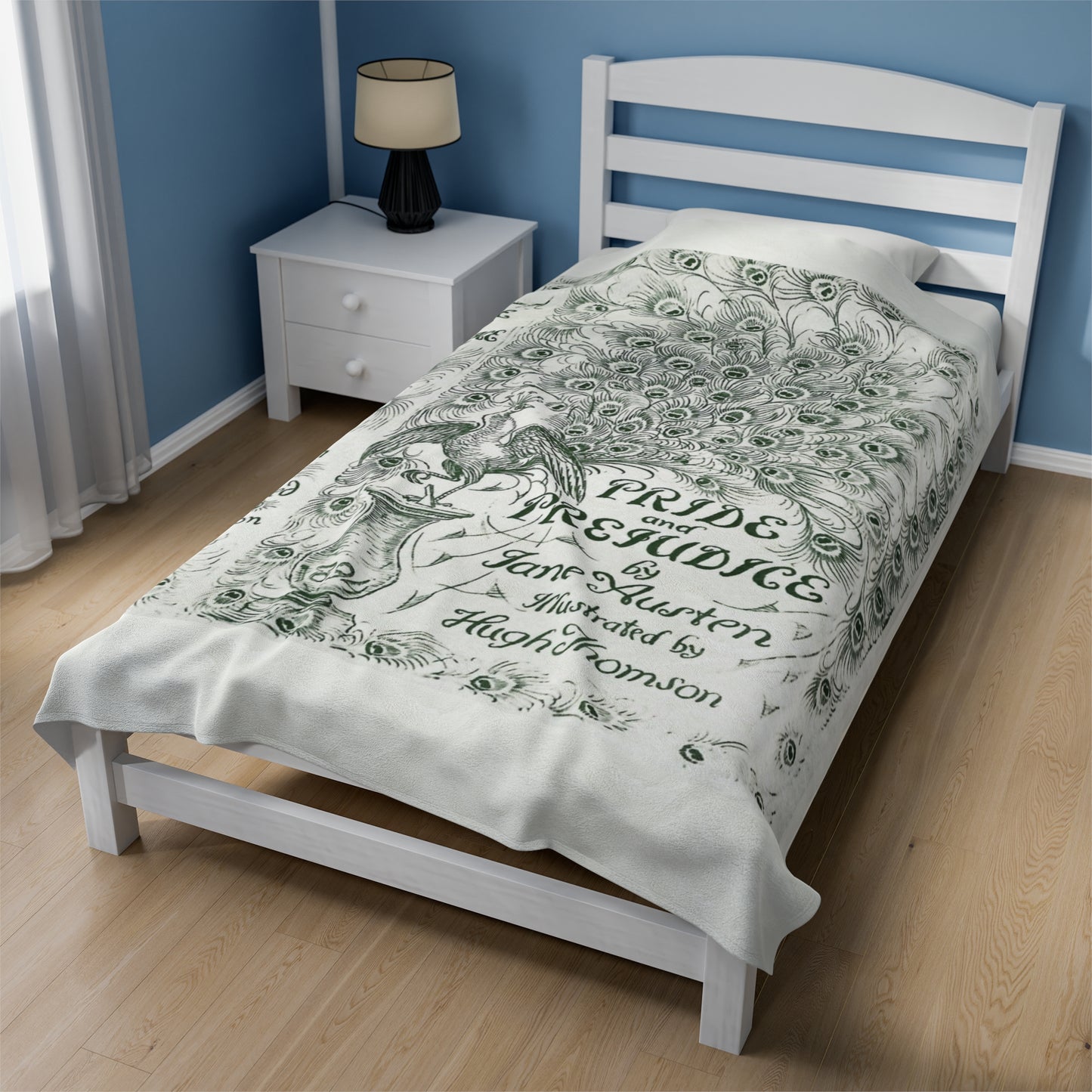 Jane Austen Plush Throw Blanket, Pride And Prejudice Historical Romance Gift, Bookish Literary Jane Austen Fan Art, Gift for Her, Bookclub All Over Prints Printify