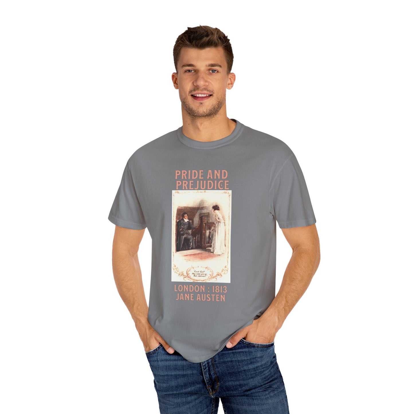 Jane Austen Comfort Colors TShirt, Pride & Prejudice Historical Romance, Bookish Literary Jane Austen Fan Art, Gift for Her Bookclub Tee T-Shirt Printify