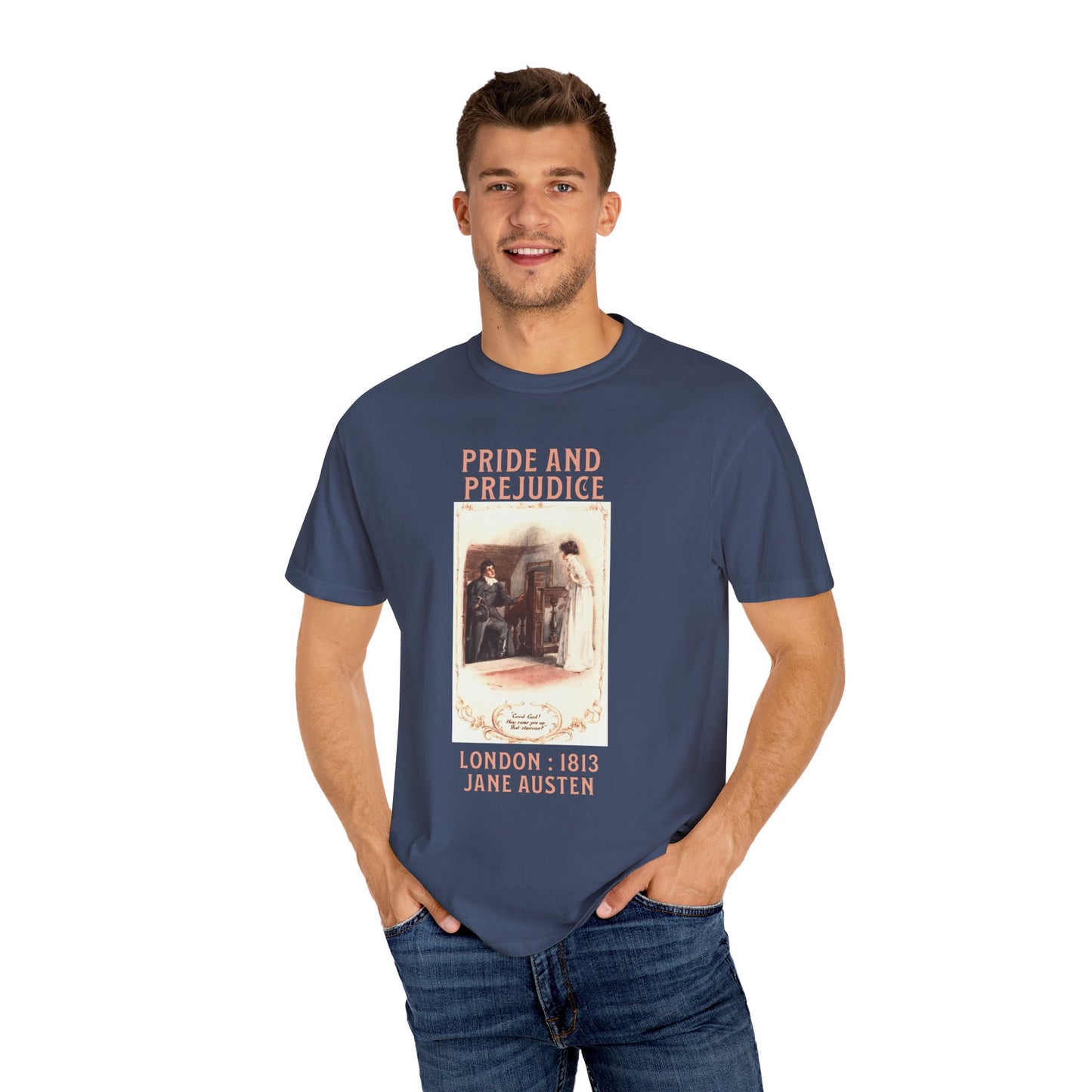 Jane Austen Comfort Colors TShirt, Pride & Prejudice Historical Romance, Bookish Literary Jane Austen Fan Art, Gift for Her Bookclub Tee T-Shirt Printify