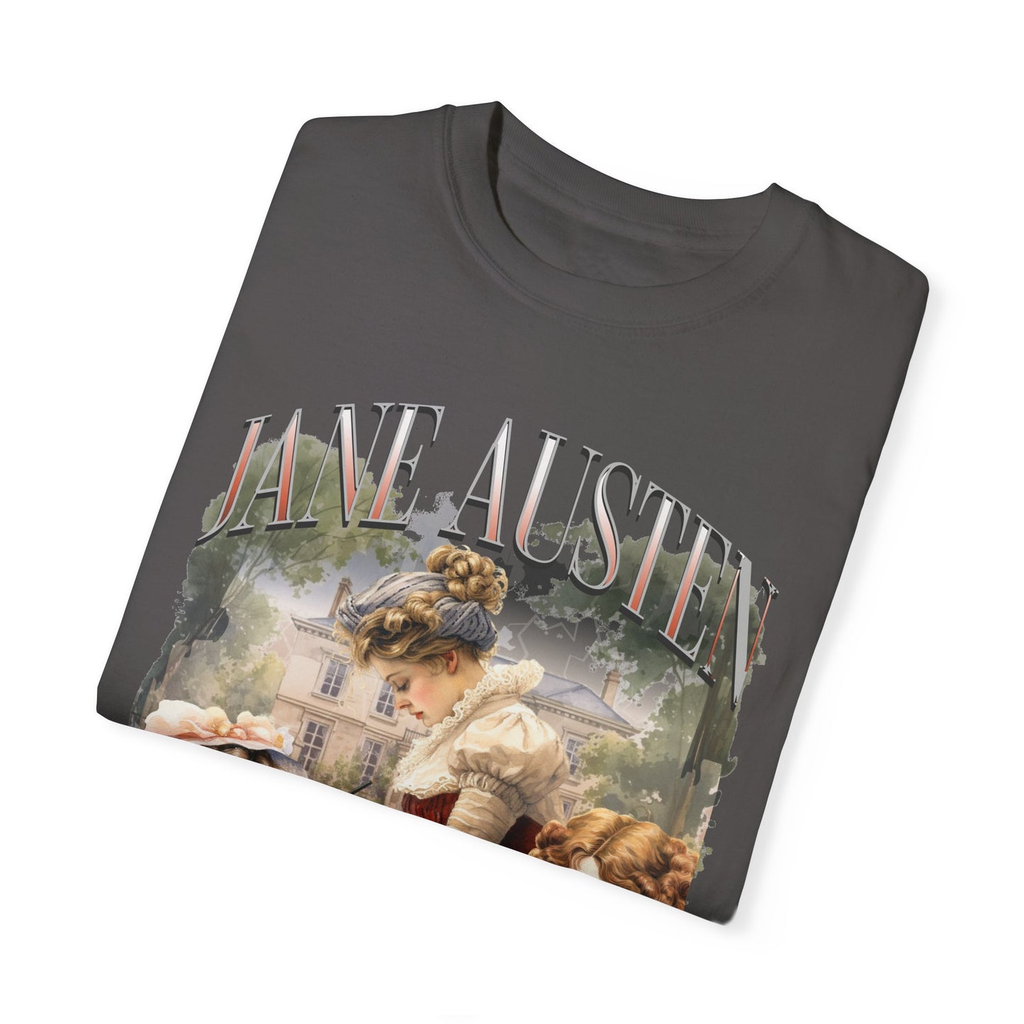 Retro Jane Austen Unisex Garment-Dyed T-shirt T-Shirt Printify
