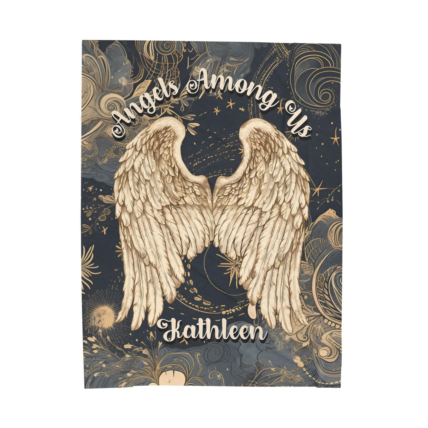 Custom Angel Wings Cuddle Plush Blanket Cozy Throw for Spiritual Gift for Birthday Christmas Gift for Mom or Best Girl Friends Angelic Love All Over Prints Printify 60" × 80"